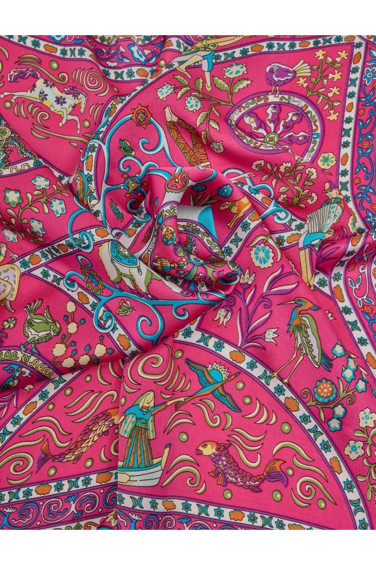 Jimmy Key-Pink Ethnic Figured Woven Scarf 3