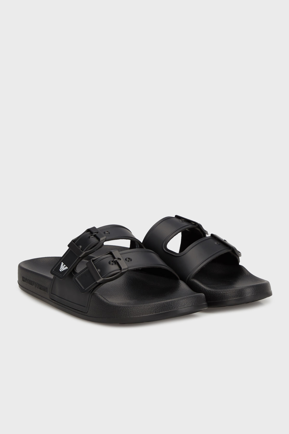 Emporio Armani-Double Banded Logo Slippers Unisex Slippers Xvps13 Xr275 K485 2