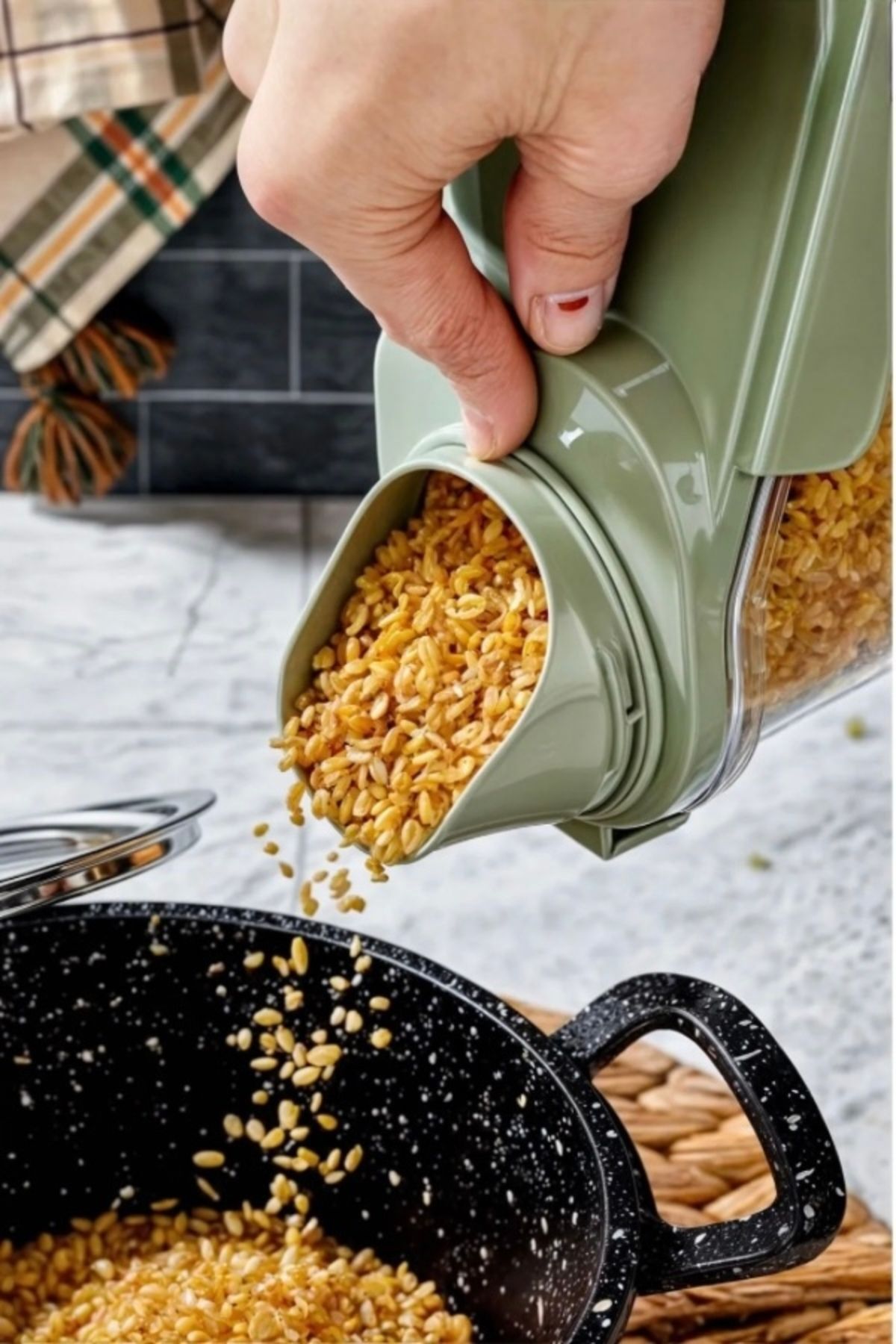 MultiStore-2-Pack 1.8 and 1.1 ml Multi-Purpose Leakproof Food - Detergent Dispenser - Pulses Rice Storage Container 3