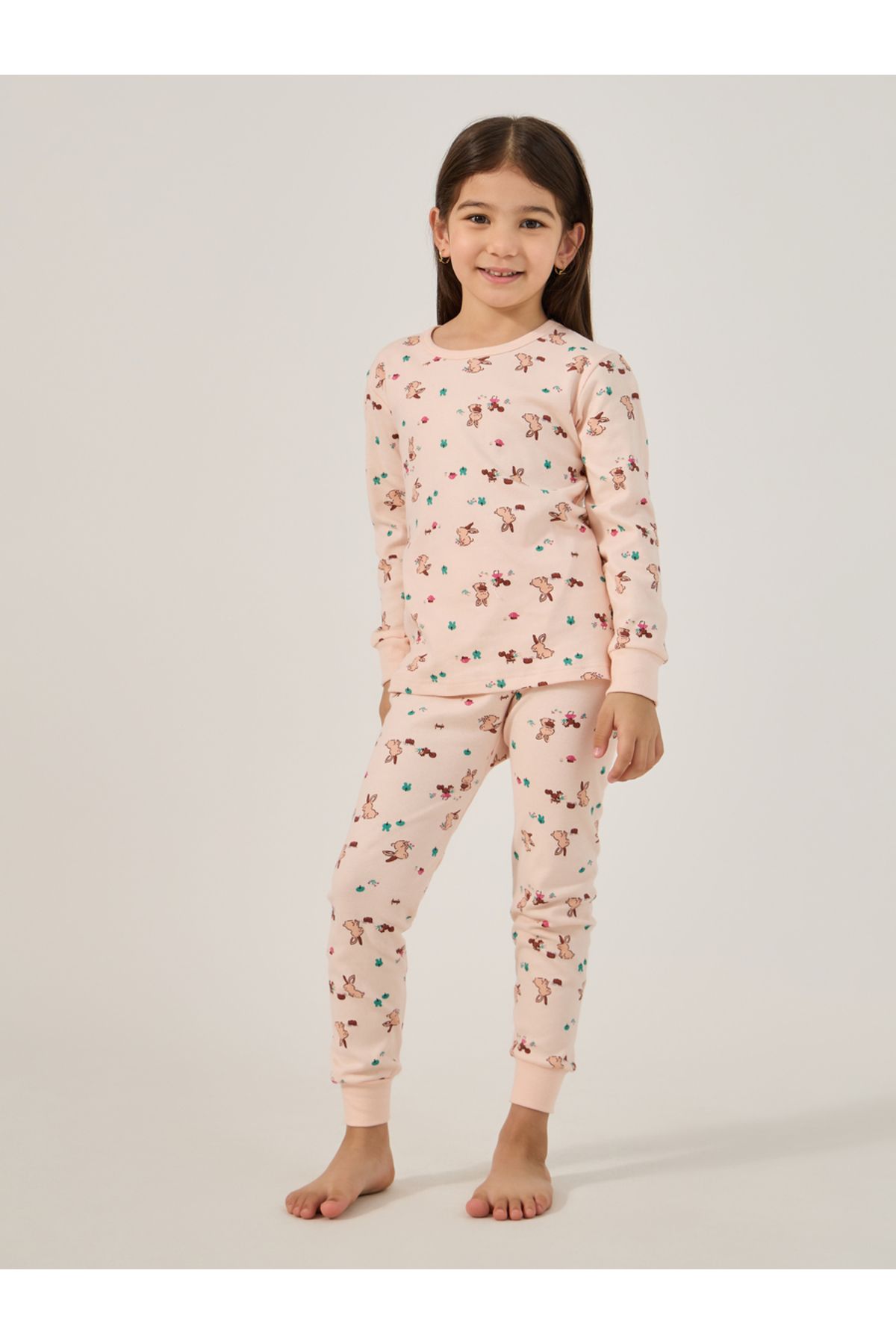 Styli-All-Over Print Round Neck T-Shirt and Pyjama Set 2