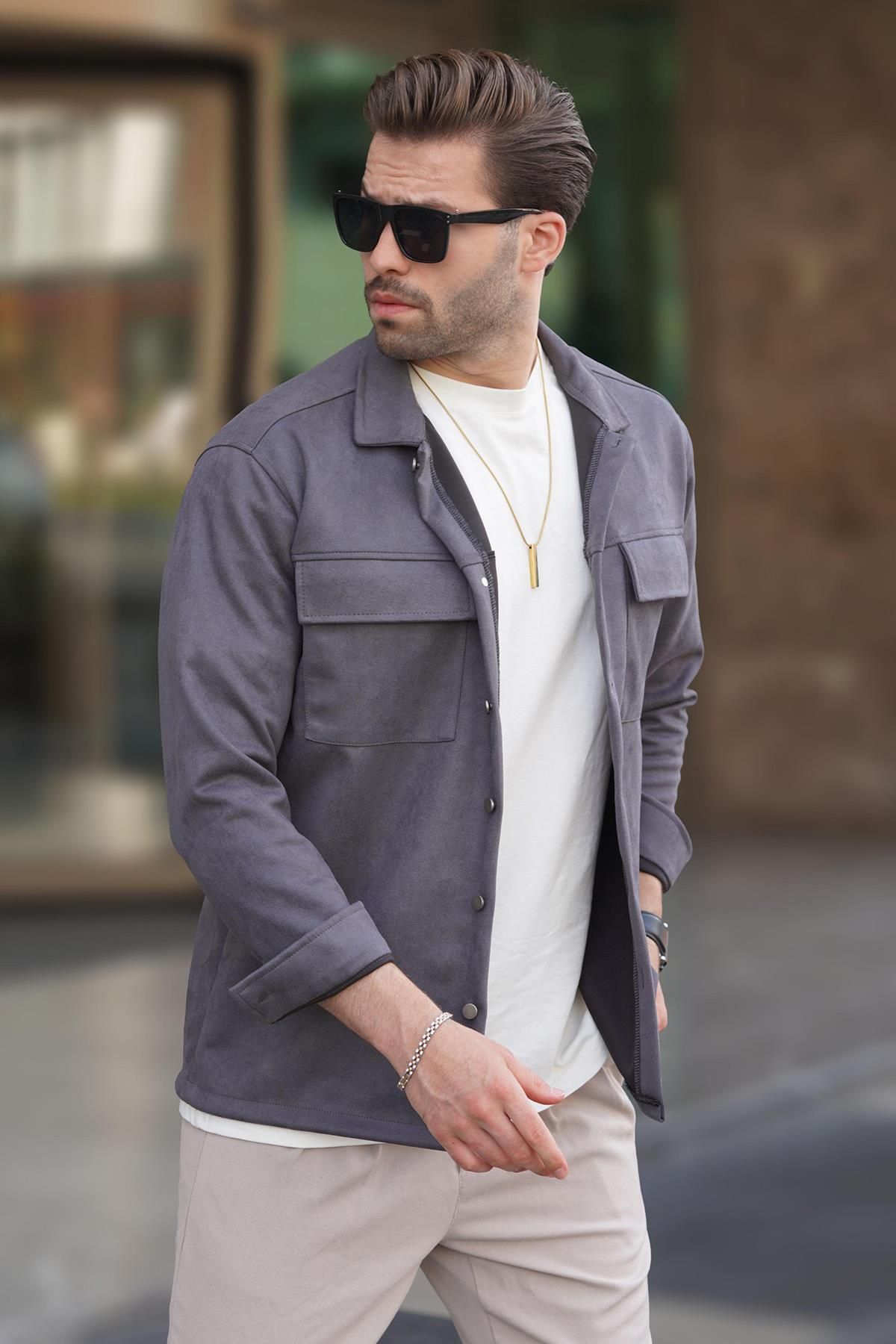 Madmext-Jachetă cămașă afumată model 6748 - Detaliu buzunar 3