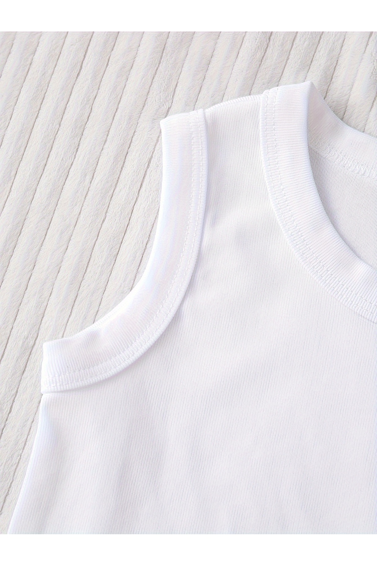 Lindakids % 100 Organik Pamuk 3'lü Ribana Beyaz Düz Kumaş Çıtçıtlı Bebek Atlet Body/Zıbın fotoğrafı 3 (önizleme)