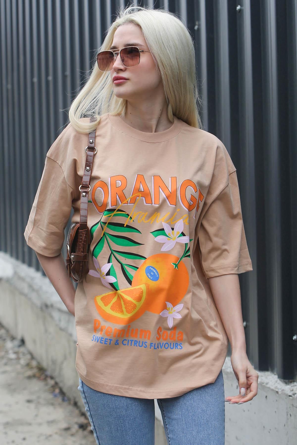 Madmext-Mink Printed Crew Neck Women's T-Shirt Mg1707 3