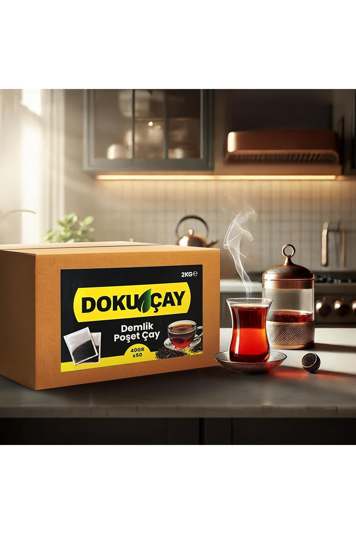 Dass Coffee DOKU DEMLİK POŞET ÇAY 2KG - EKONOMİK - LEZZETLİ - 40gr x 50 ADET