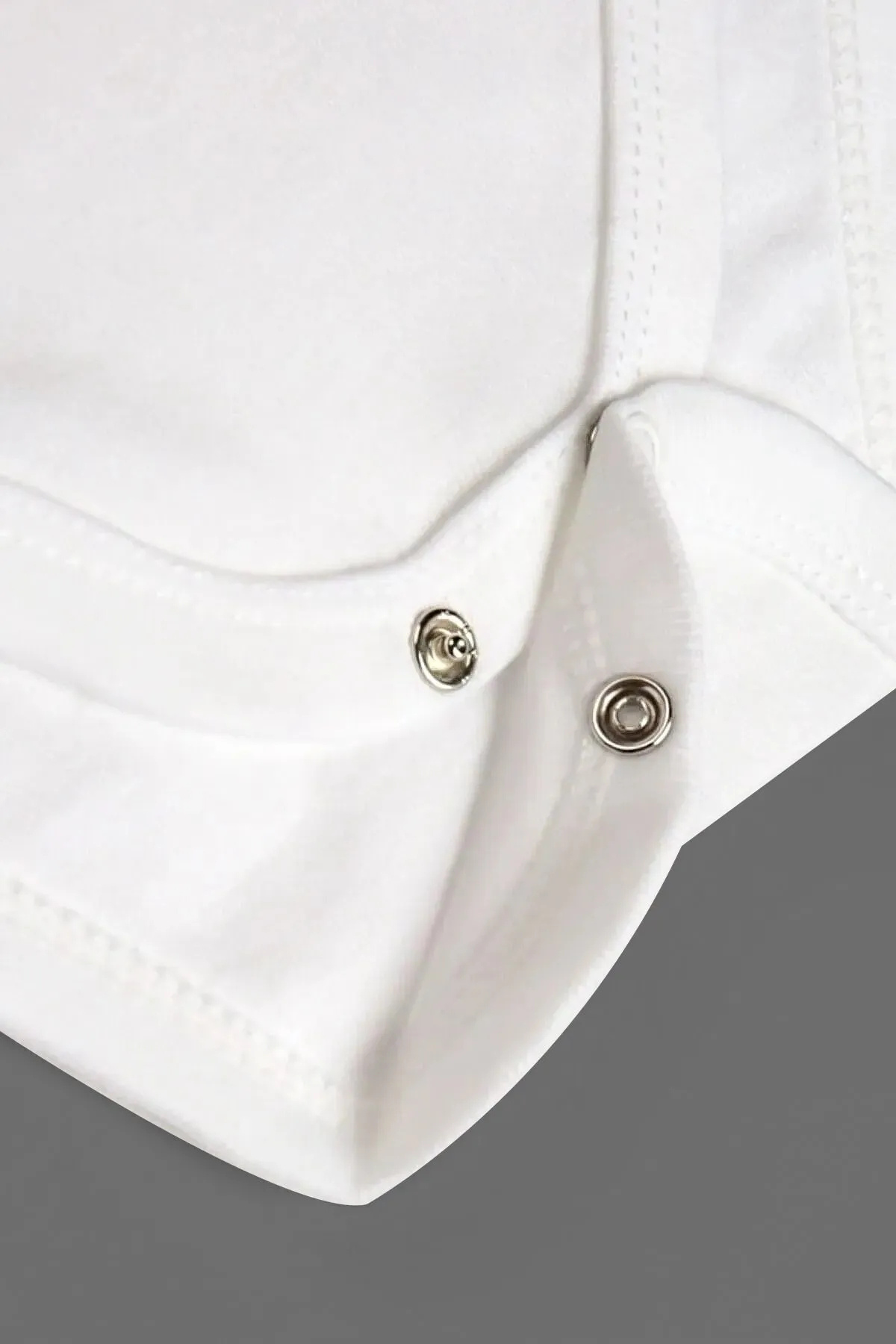 Lindakids % 100 Organik Pamuk 3'lü Ribana Beyaz Düz Kumaş Çıtçıtlı Bebek Atlet Body/Zıbın fotoğrafı 6 (önizleme)