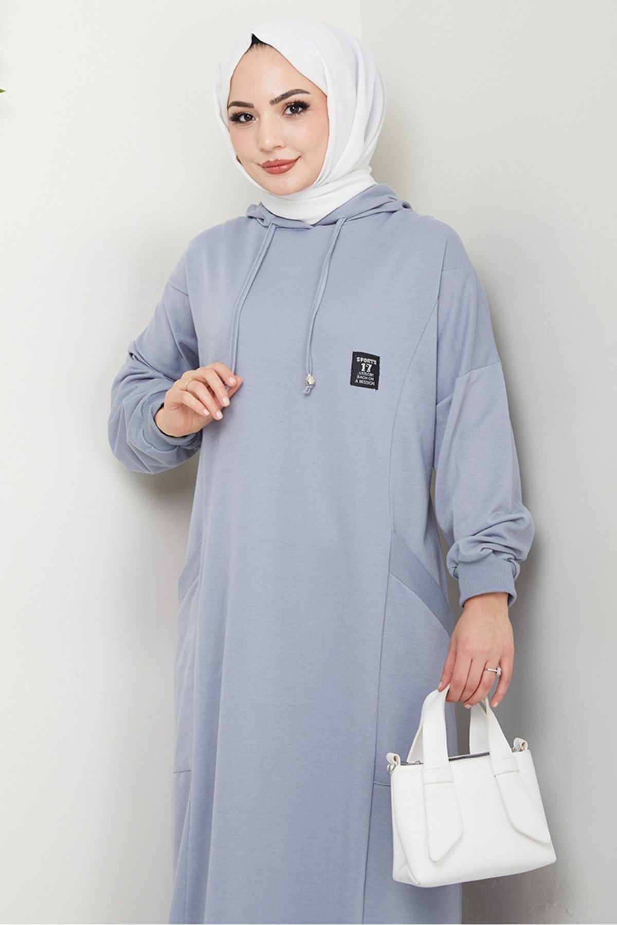 Bestenur-Anger Hooded Dress 1421 - Gray 4