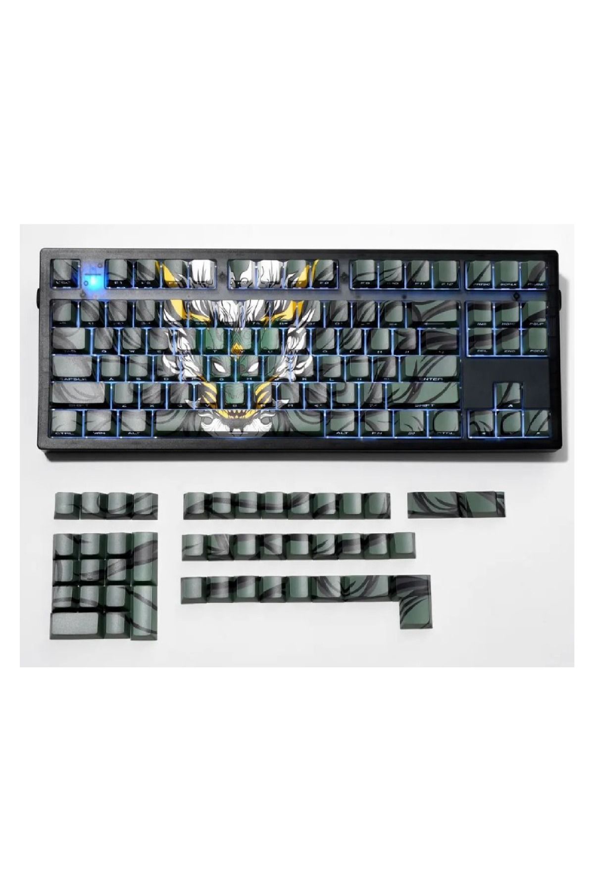 silabor 136 anahtar Orlong klavye tuş PBT çift atış yan baskı keycaps 108 96 87 NJ80 84 75 68 64 61