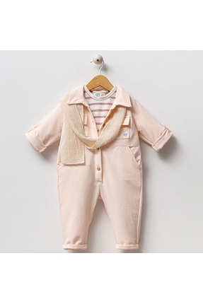 Genel Markalar Kız Bebek Şal Aksesuarlı Bodyli Tulum