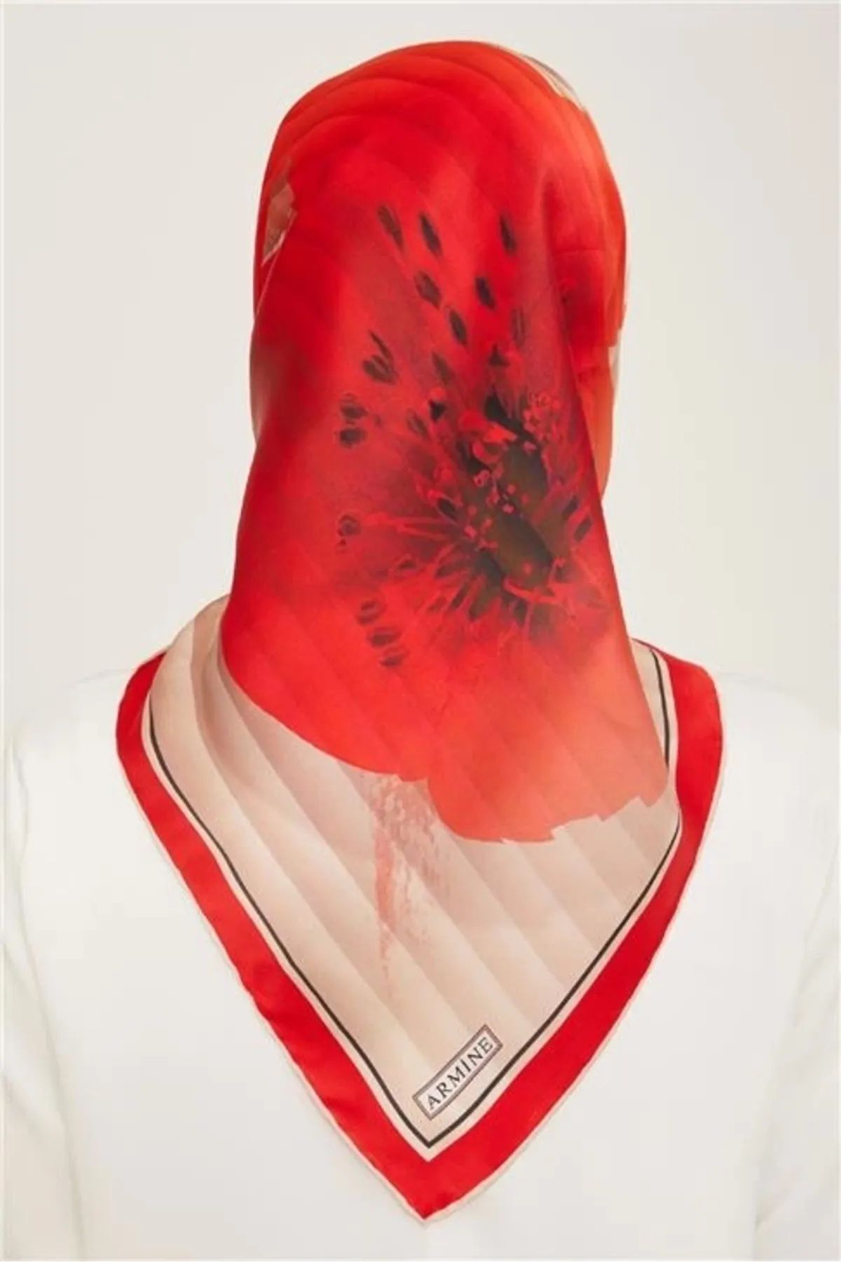 Armine-Armi̇ne Twill Silk Scarf Nostalgia Series 9100D04-83 4