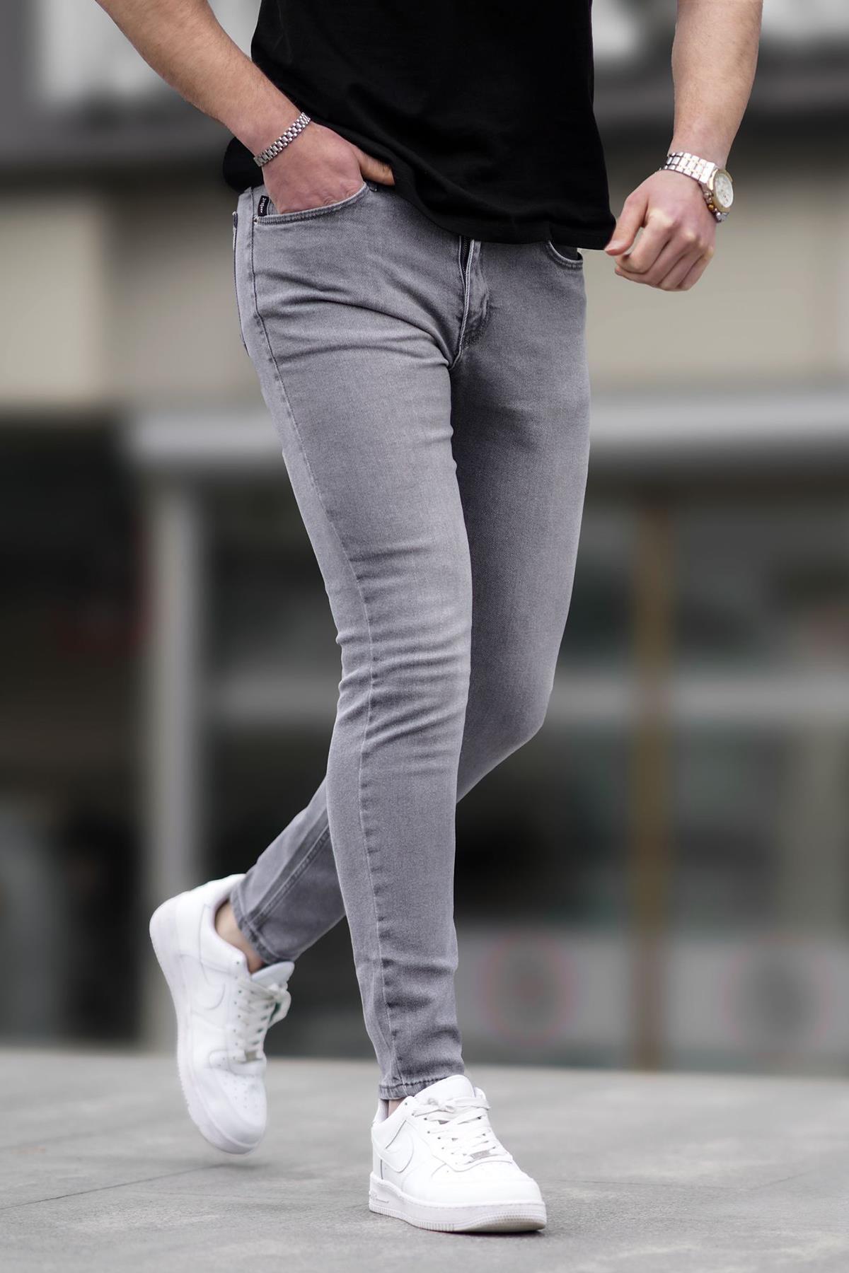 Madmext Gri Likralı Skinny Fit Erkek Jean 6323 görsel 4