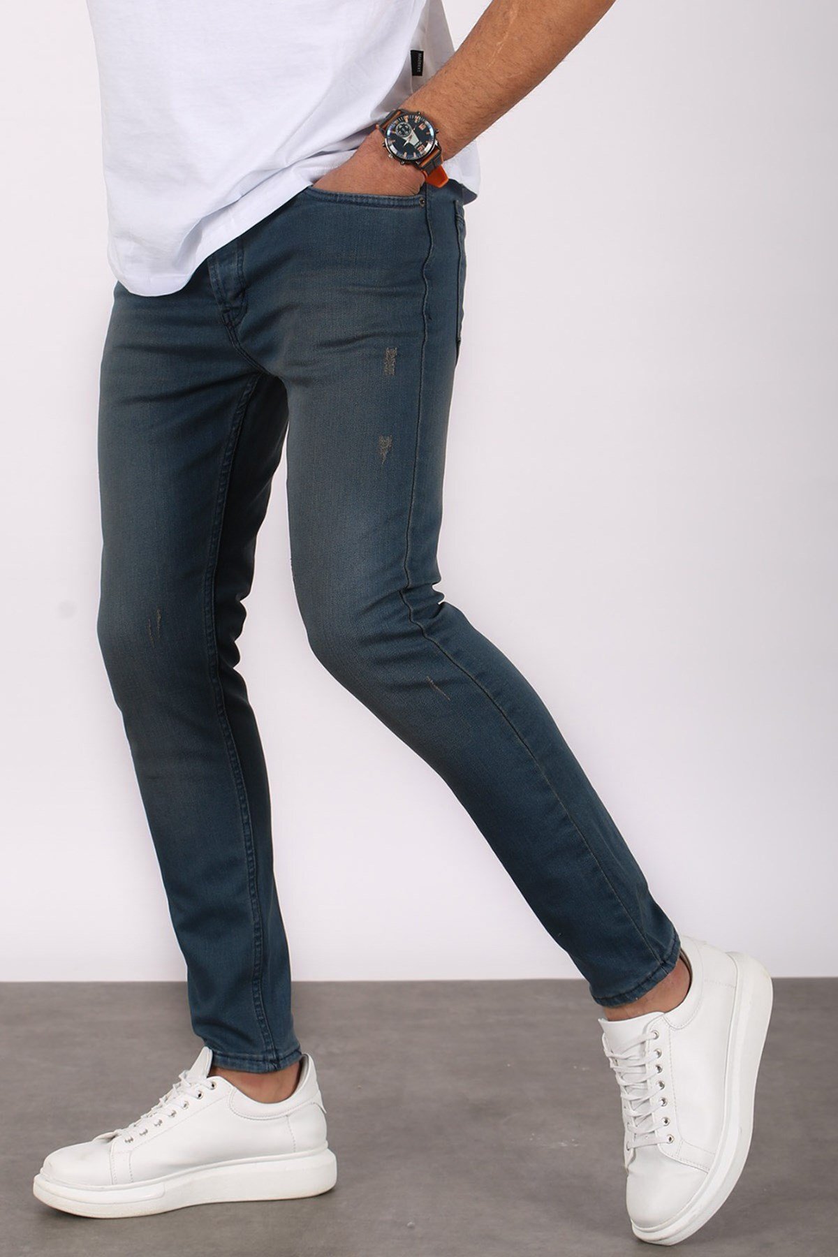 Madmext  Erkek Mavi Skinny Fit Jean 5680 - Görsel 2