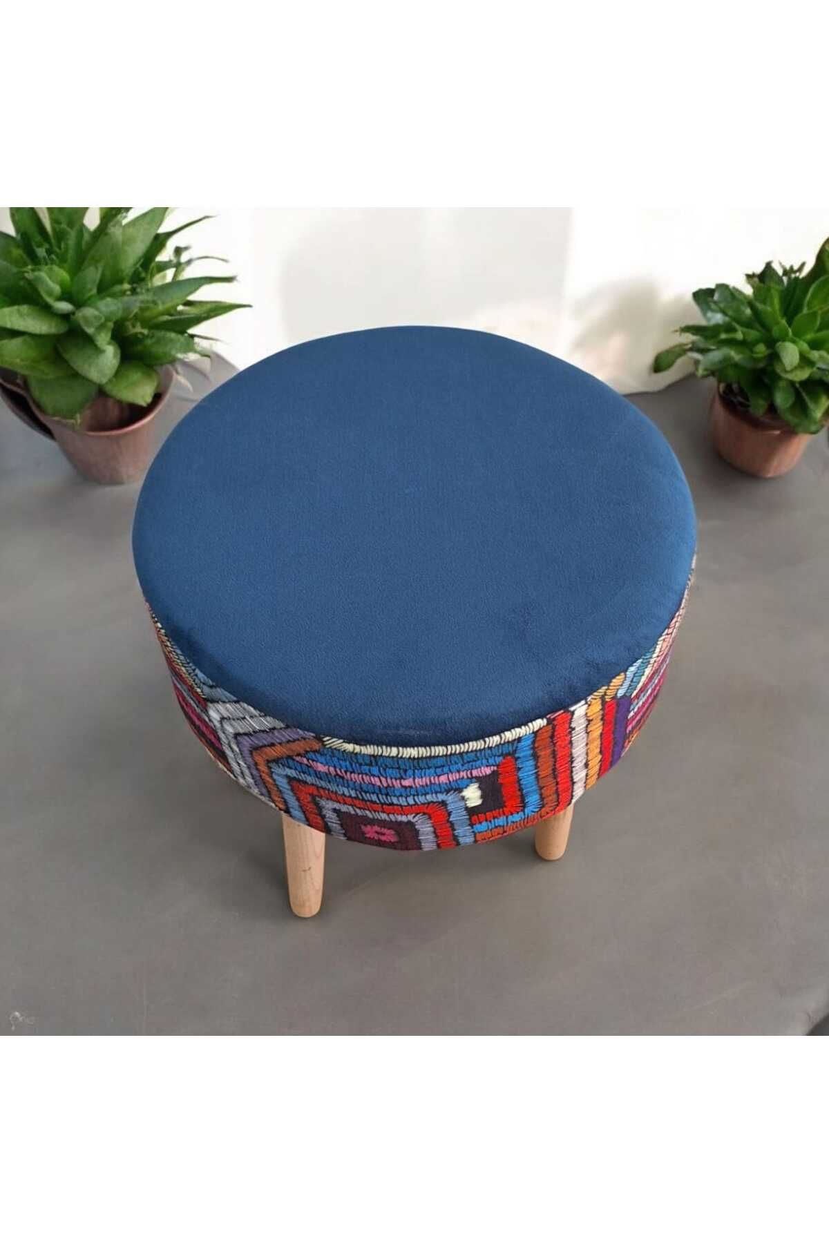 BUKA Ahşap Retro Ayak Dekoratif Puf Tabure Bench Koltuk Sandalye
