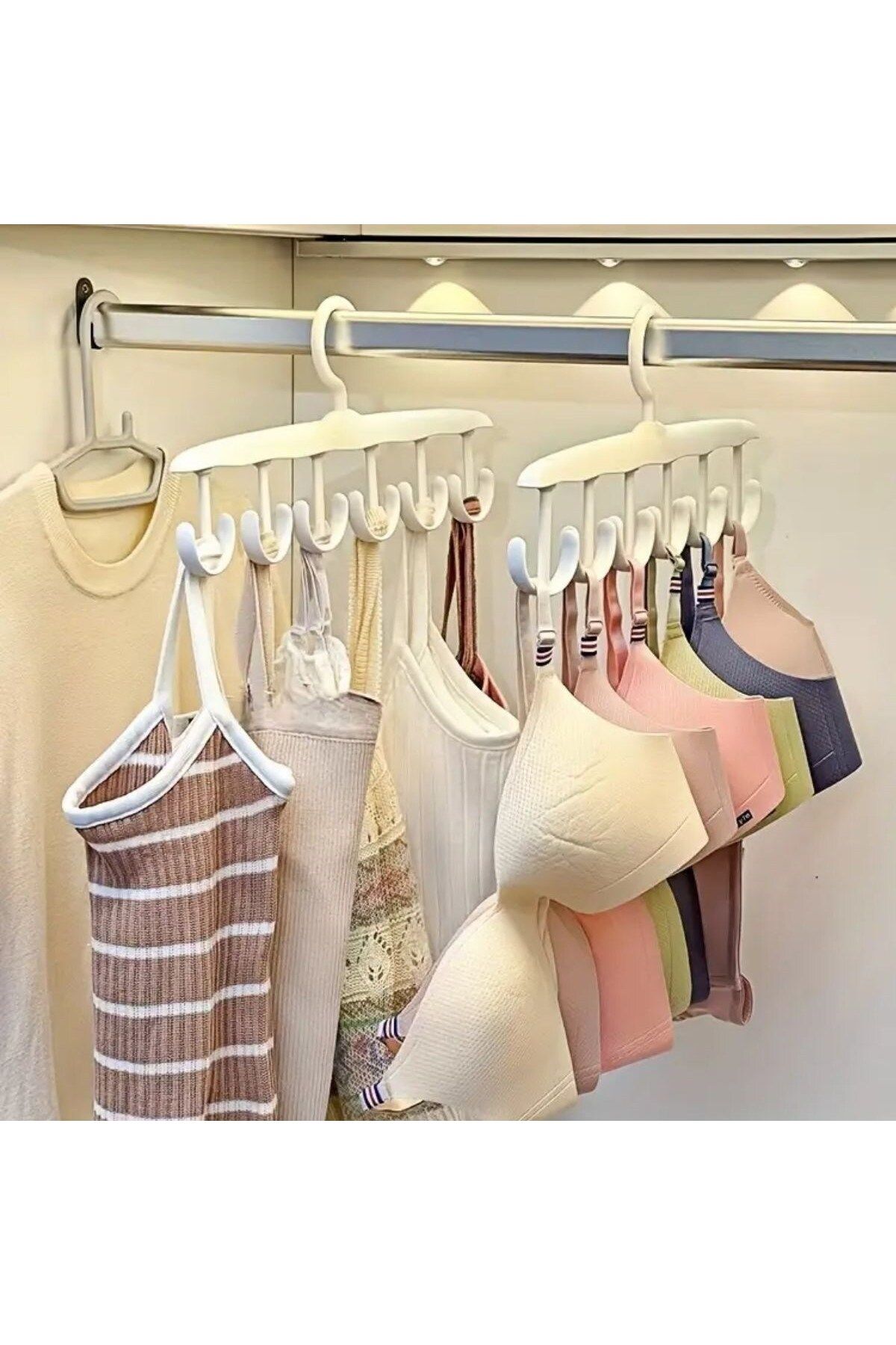 COLLECTİON 6 Kancalı askı kadın sütyen eşarp atlet askısı Plastik Dolap İçi Düzenleyici Pratik Askı