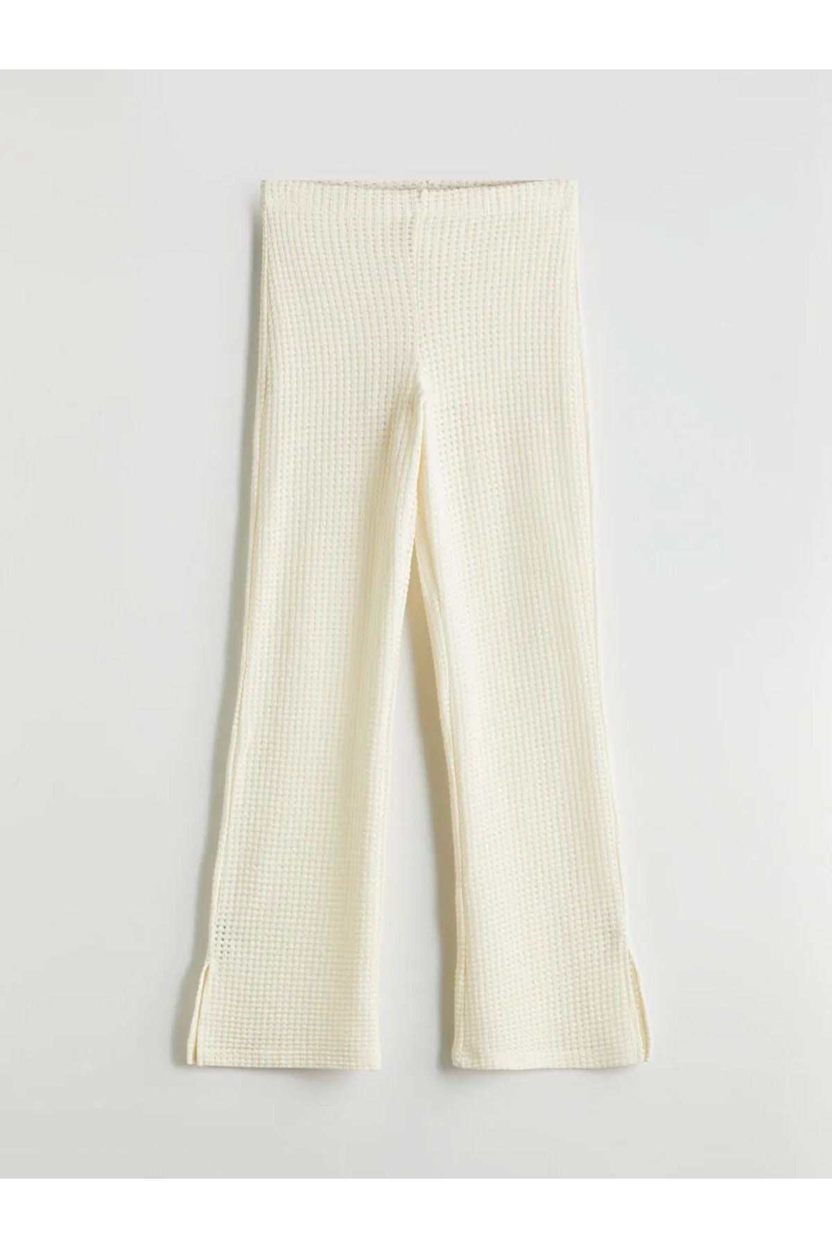 LC Waikiki-Pantaloni de damă LCW Vision Ecru cu talie elastică cu model 3