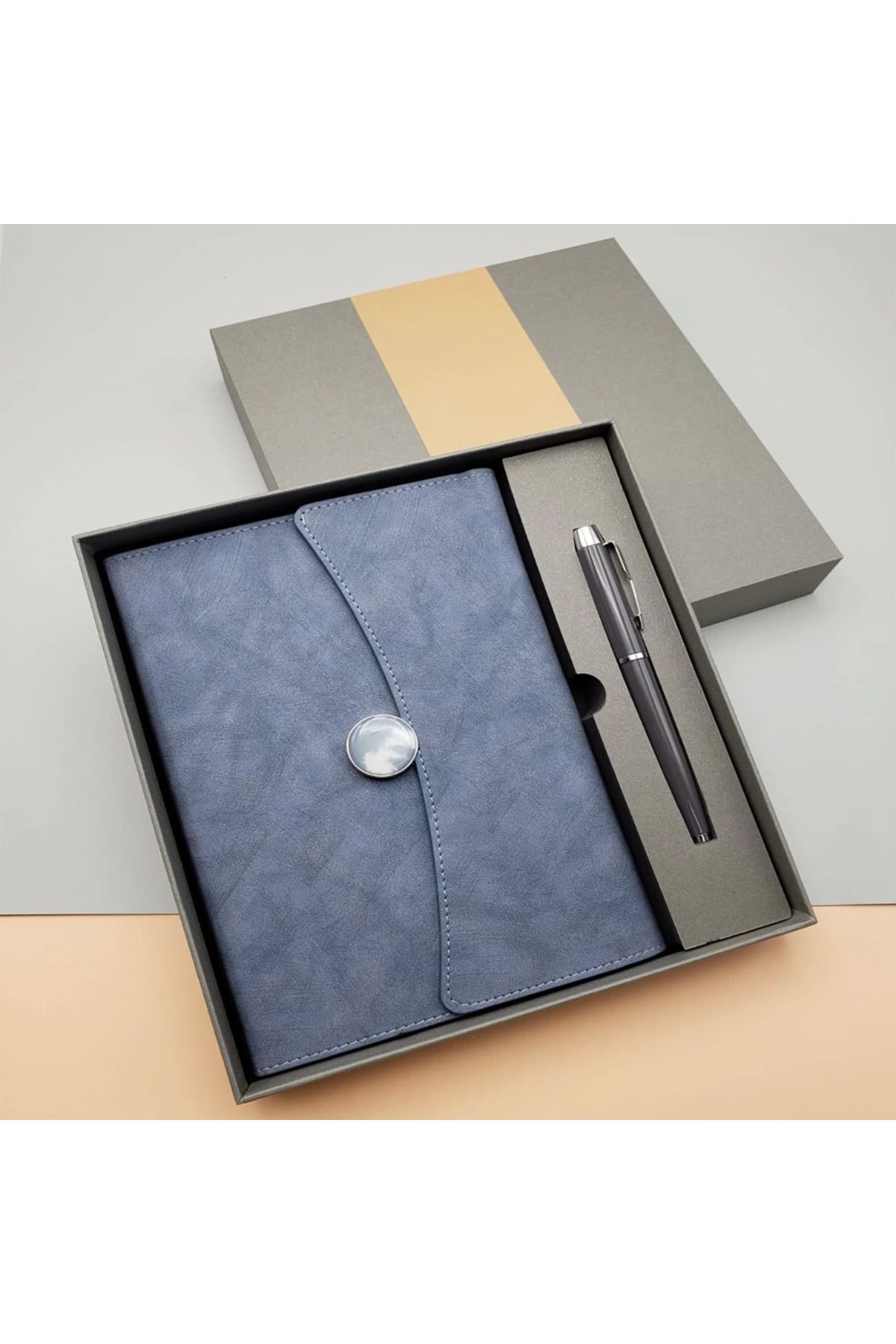 Belle Fusion Promosyon Defter Kalem Seti Lacivert Renk