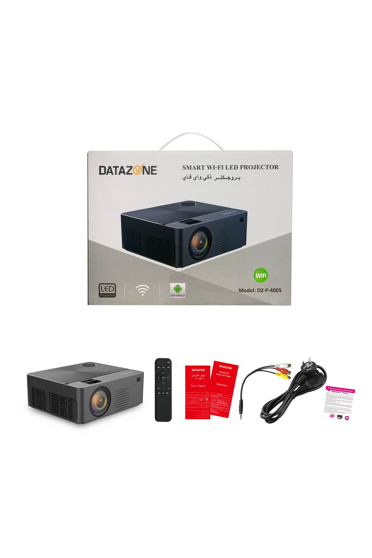 Datazone-Smart Projector with android version 2800Lumines , HD Resolution 6