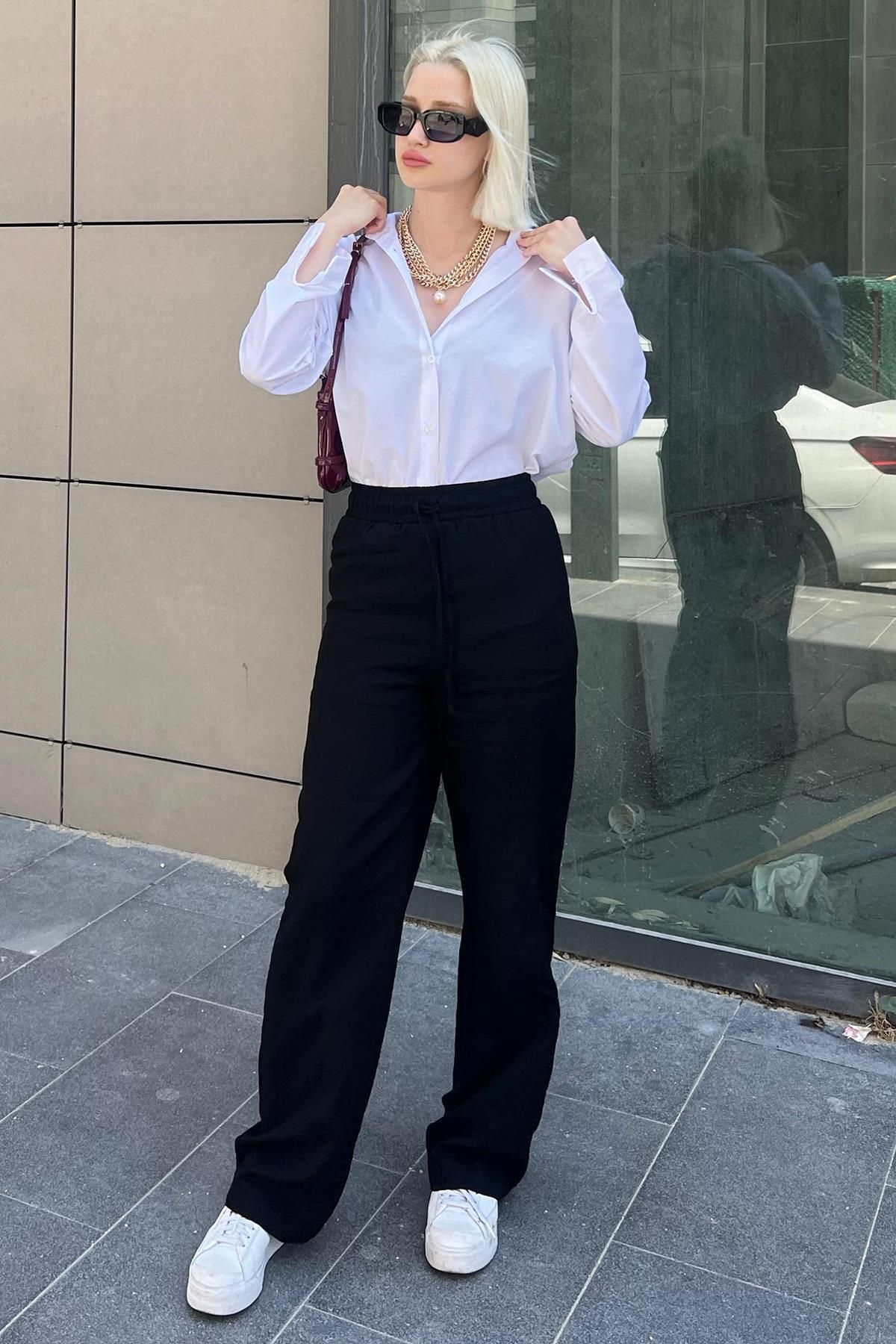 Madmext-Biela nadrozmerná košeľa Mad Girls Mg1369 4