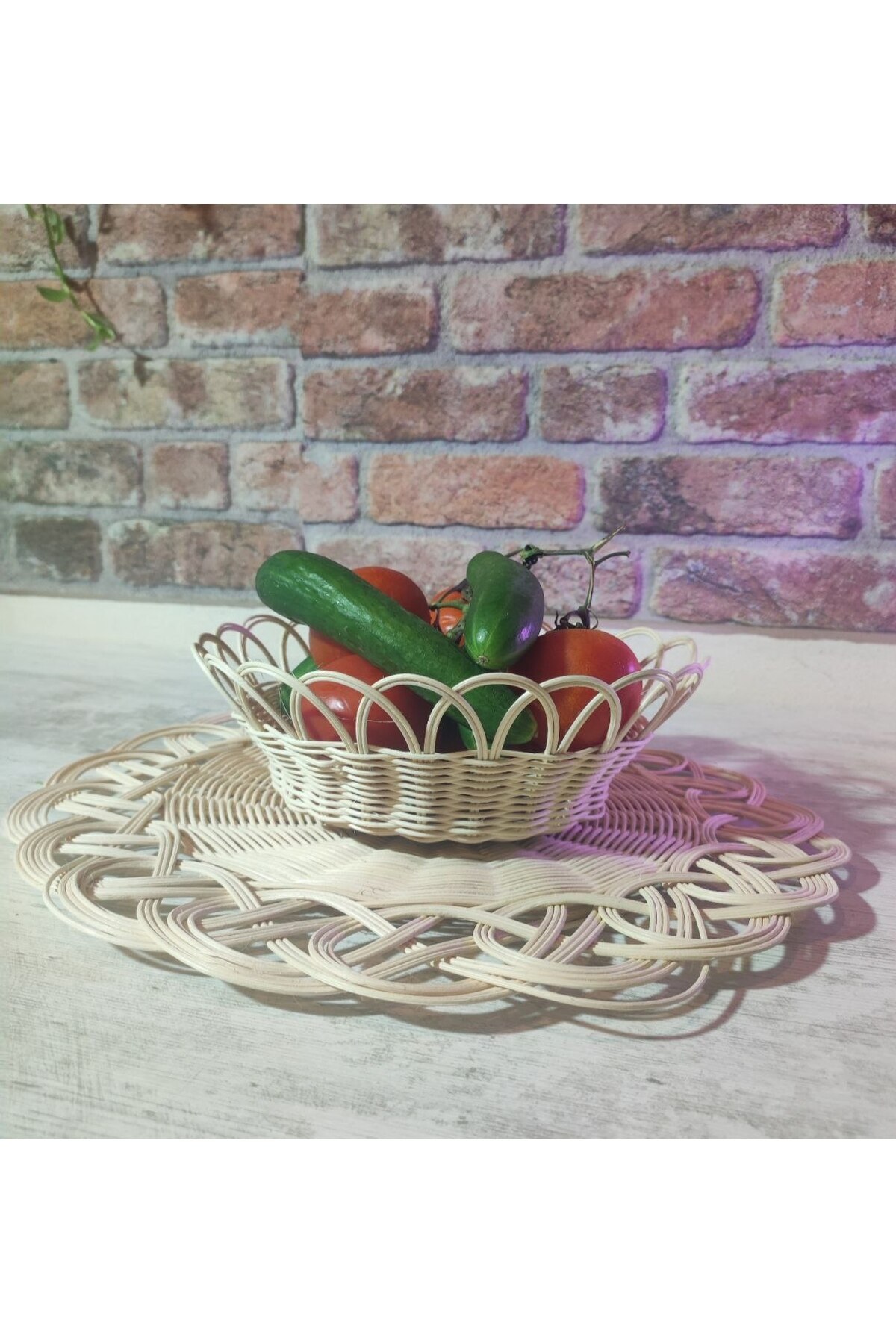 Şania-Natural Rattan Bamboo Fruit Basket 1
