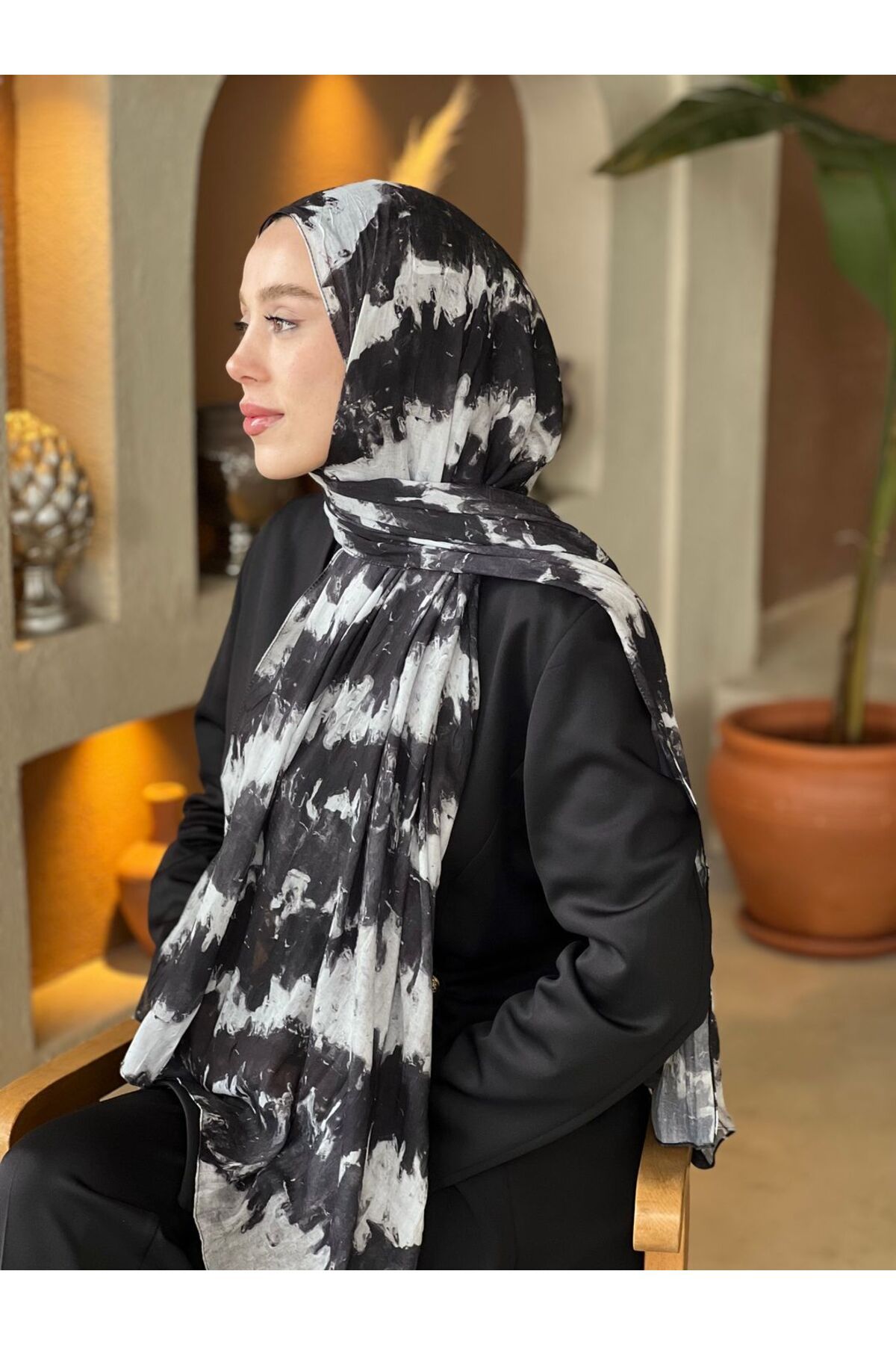 Modakaşmir-Spring Rhythm Pattern Bamboo Shawl 3