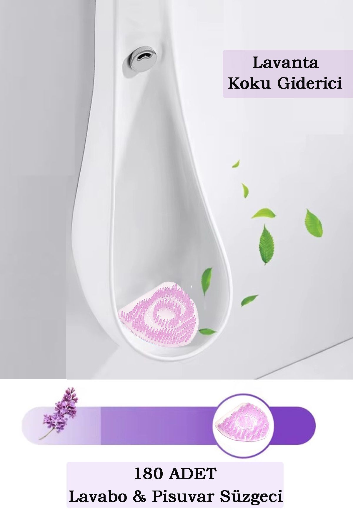 Maproworld 180 Adet - Lavanta Kokulu Pisuvar Süzgeci – Lavabo Yer Gideri Koku Giderici Hijyenik Tuvalet Matı