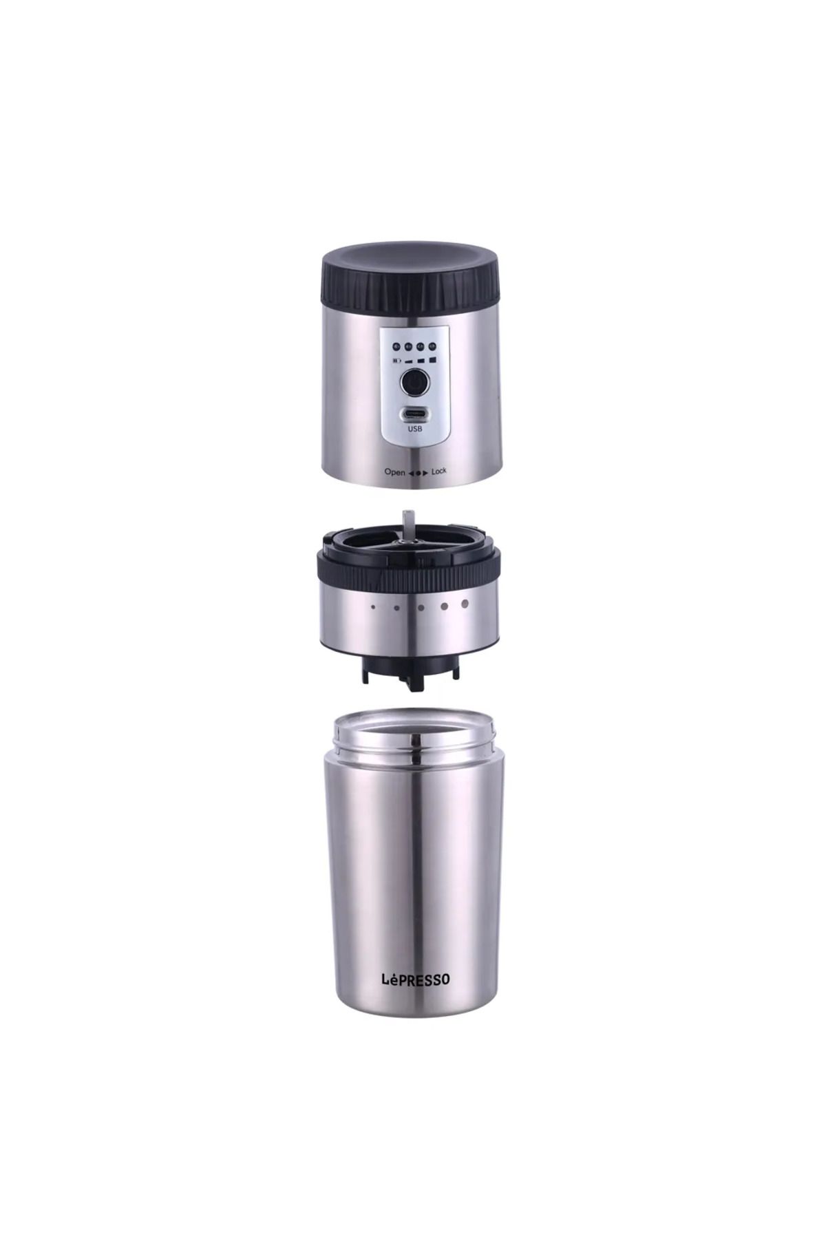 Lepresso Portatif Şarj Edilebilir Kahve Öğütücü Mug Drip Filtre 1600mAh 250ml