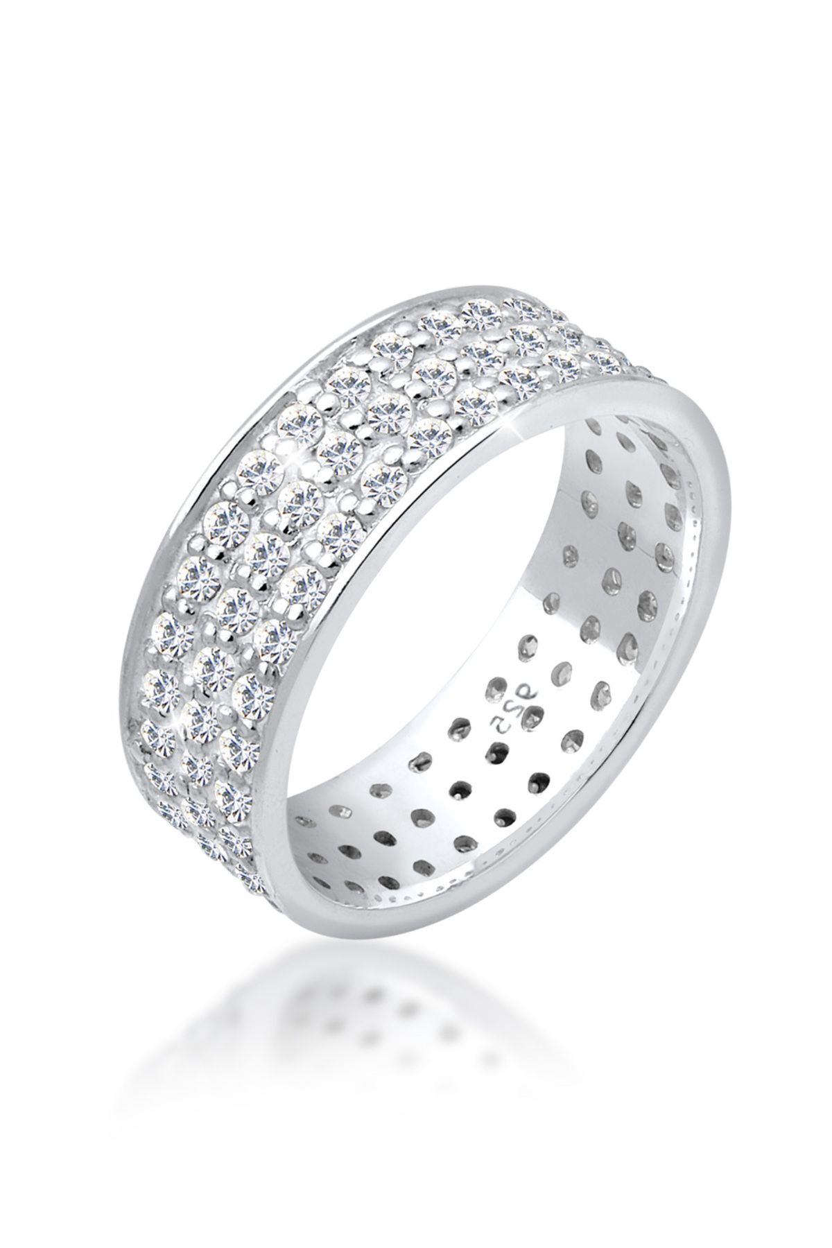 ELLI-Ring Damen Bandring mit Kristallen in 925 Sterling Silber 1
