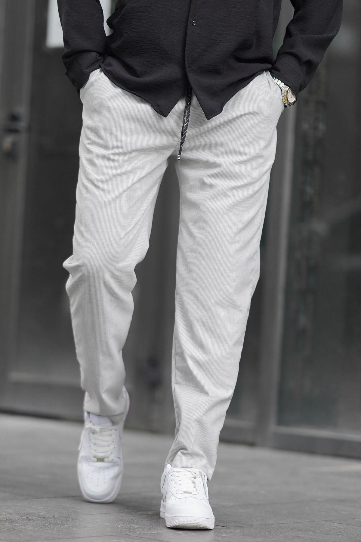 Madmext-Graue gerade geschnittene Herrenhose 6531 2
