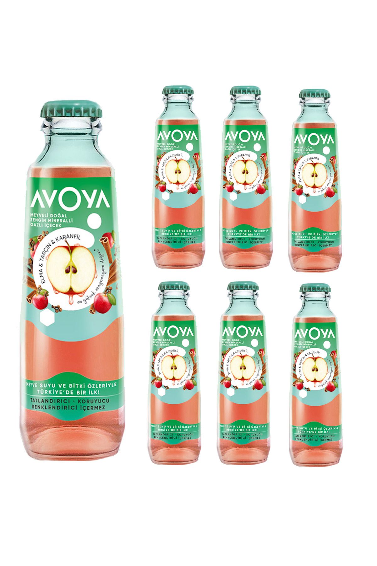 AVOYA Meyveli Elma & Tarçın Maden Suyu 200 Ml x 6 Adet