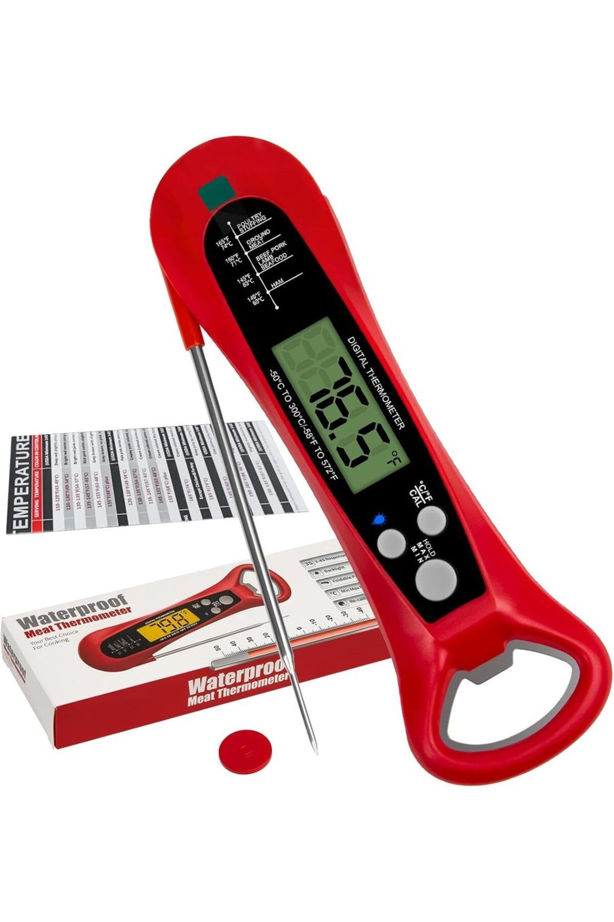 SHXI-Black Instant Read Meat Thermometer For Cooking, Fast & Precise Digital Food Thermometer With Backli 1