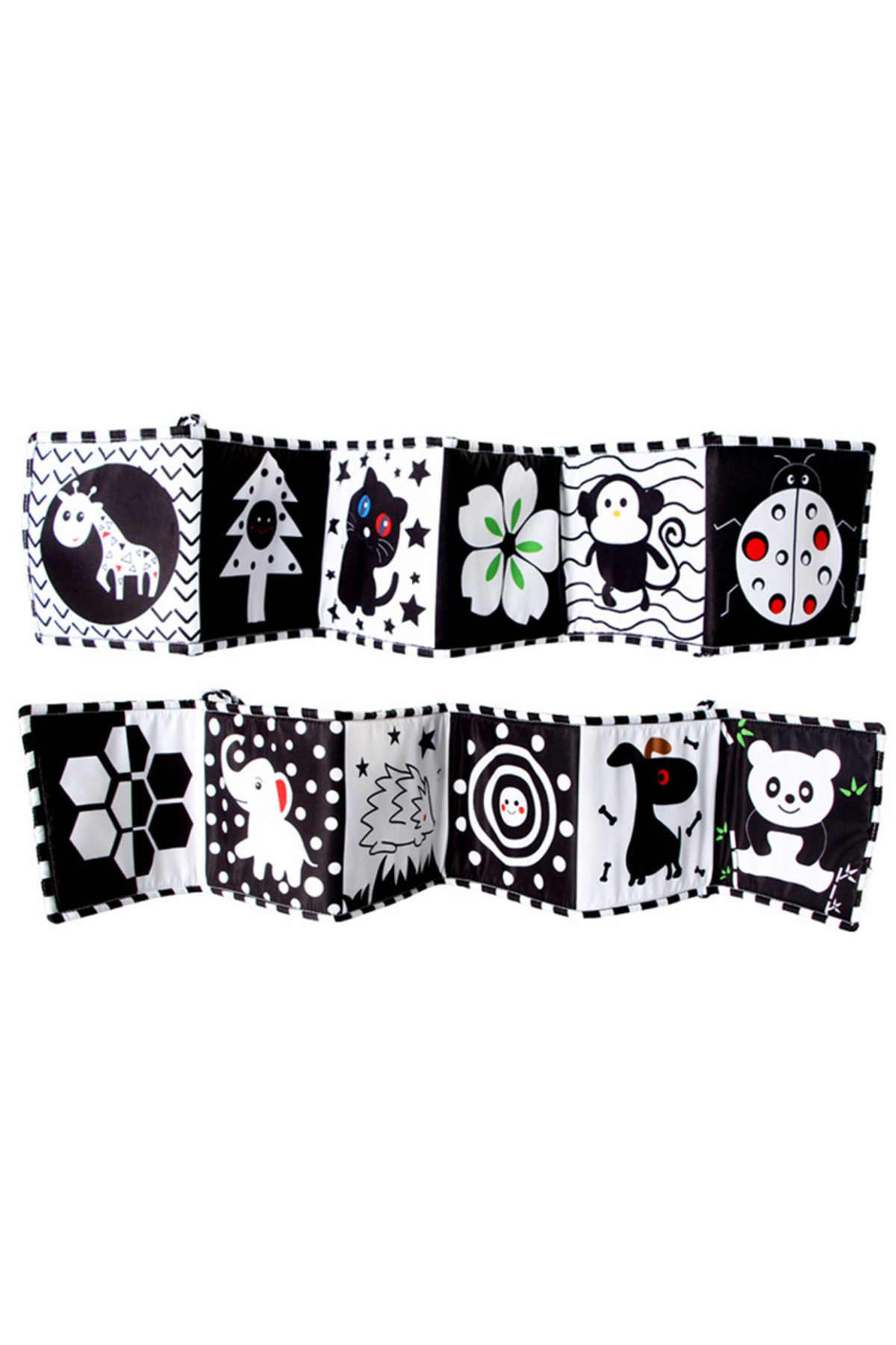 Choice-DD359 Newborn Sensory Toys For Babies Educational Baby Book Crib Toys Black White Baby Toys Animal C 1