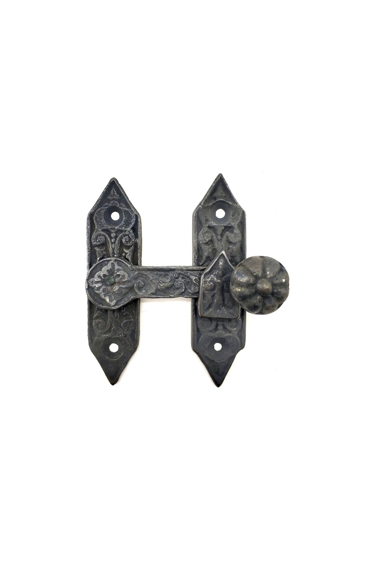 Notcraft Antika Tarz Dekoratif Pirinç Kapı Pencere Mandalı - 86x72 Mm Oksit - NOTFRAFT3635-4159