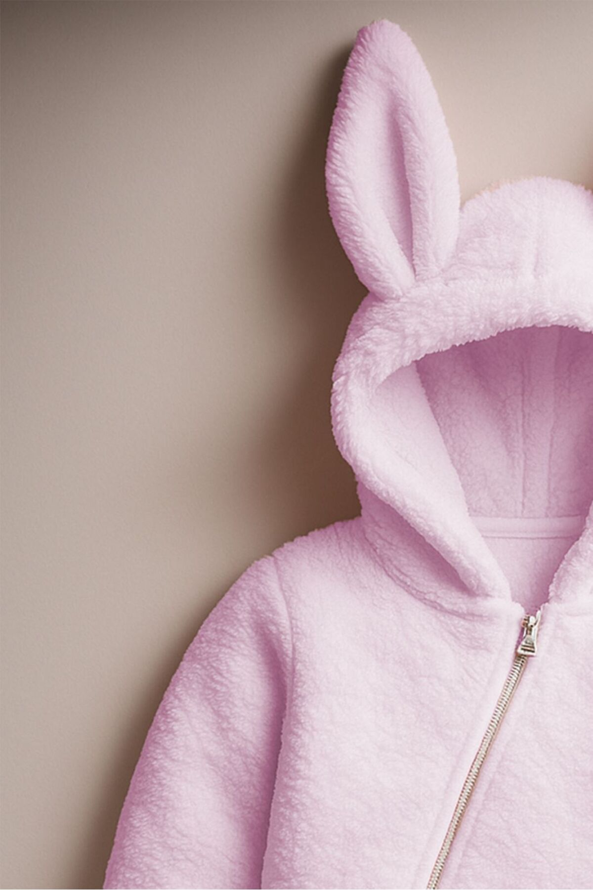 ipek atlas Kız Erkek Bebek Ve Çocuk Fermuarlı Peluş Tavşan Tulum fotoğrafı 2 (önizleme)