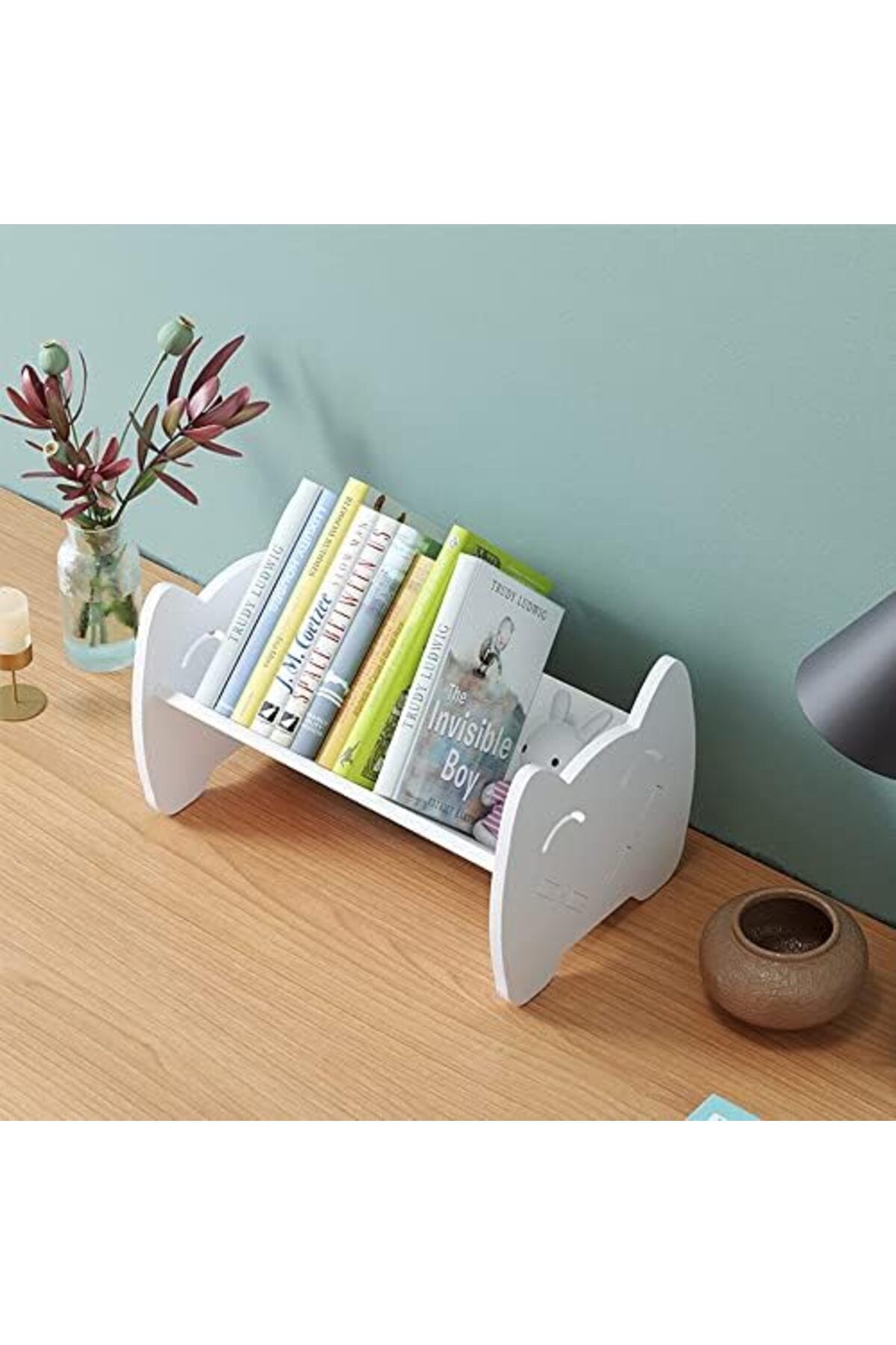 Generic-White Pvc Desktop Bookshelf For Kids – Small Book Display And Storage Rack For Children’s Room 2