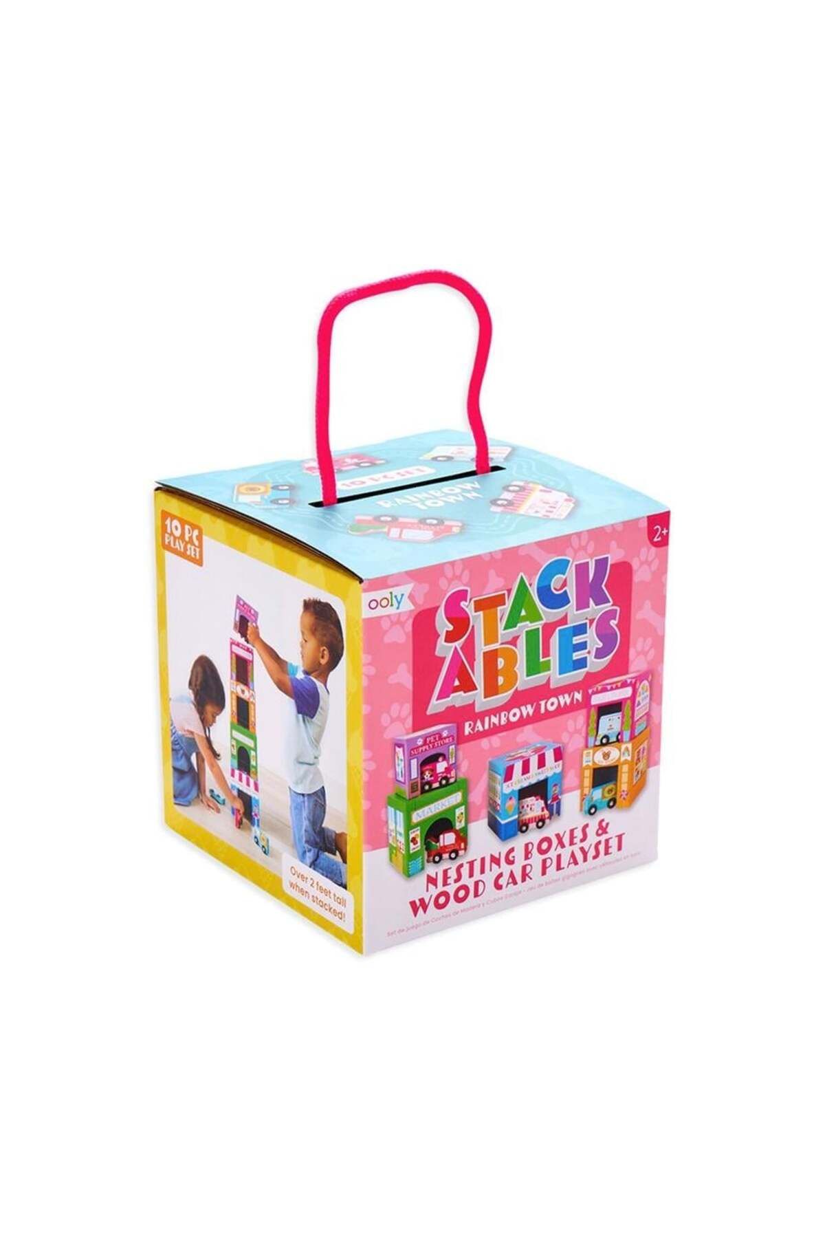 Ooly Stackables Karton Blok Oyun Seti - Rainbow Town