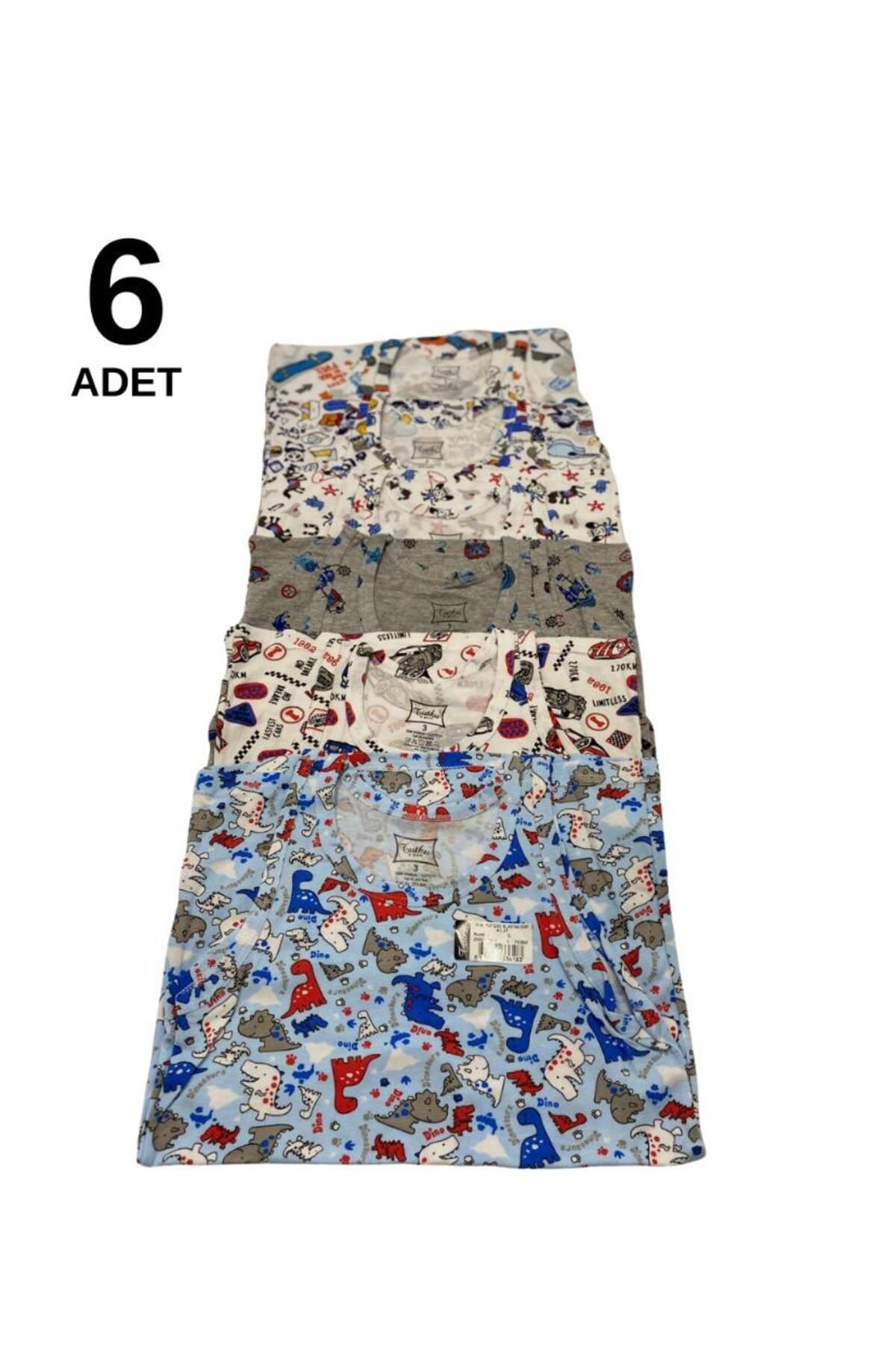 Tutku-Gi̇yfest Passion 6 Pack Boy's Tank Tops with Colorful Patterns (Mixed Patterns) 3
