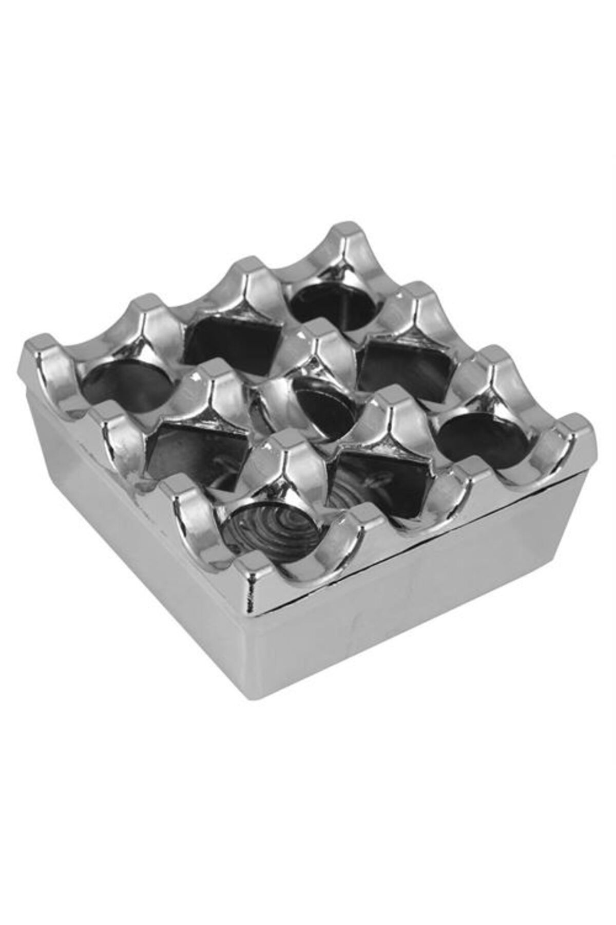 Ladesmedya Kapaklı Kare Küllük - Kapaklı Metal Kül Tablası - Kafe Küllüğü Restoran Küllüğü Masaüstü Küllük