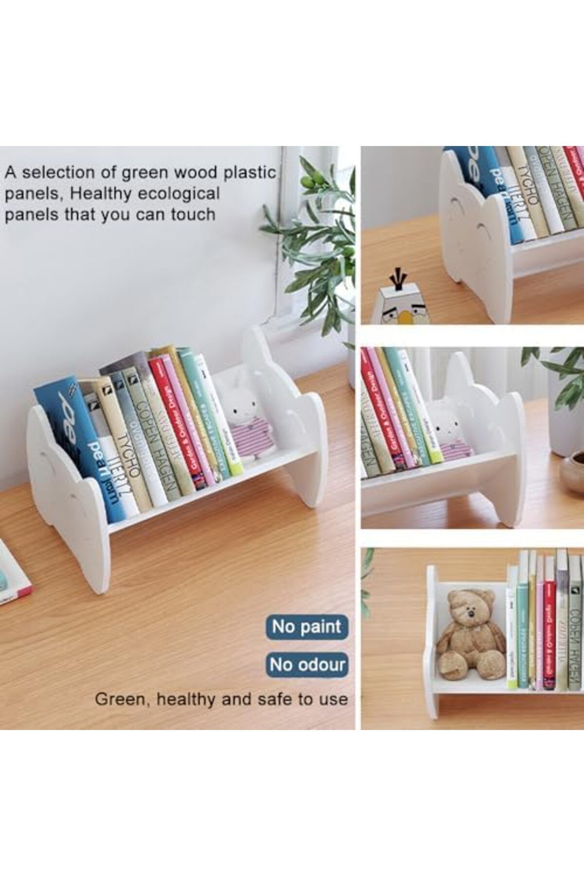 Generic-White Pvc Desktop Bookshelf For Kids – Small Book Display And Storage Rack For Children’s Room 5