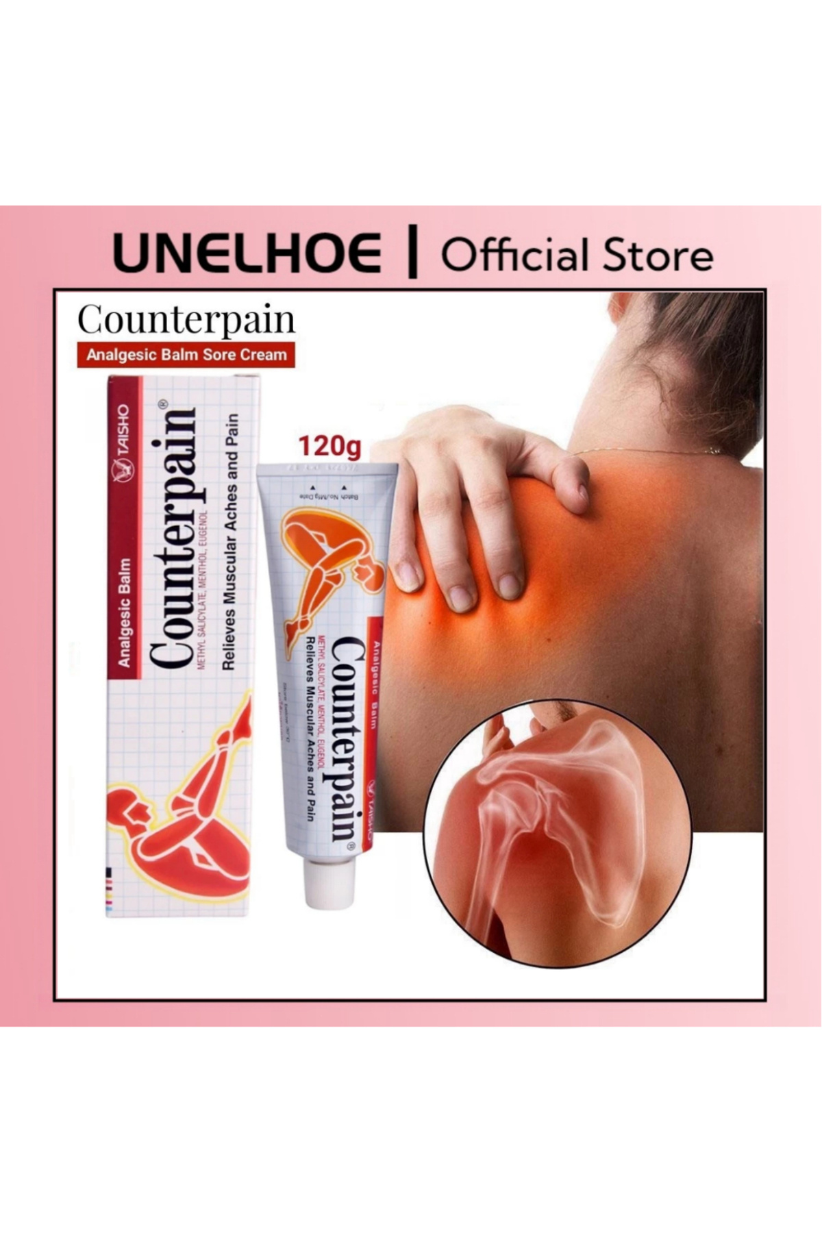 Taisiho-Counterpain Muscular Pain Relief Hot Warm Balm 120g 6