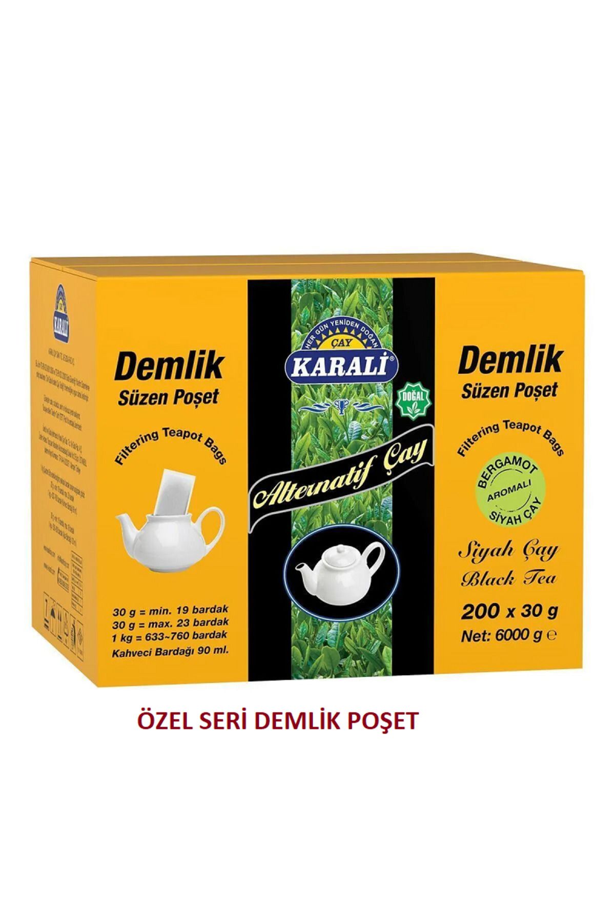 Karali Çay Karali Alternatif Demlik Poşet Bergamot Aromalı 200 X 30 Gr Yoğun Dem RizeCaySepeti