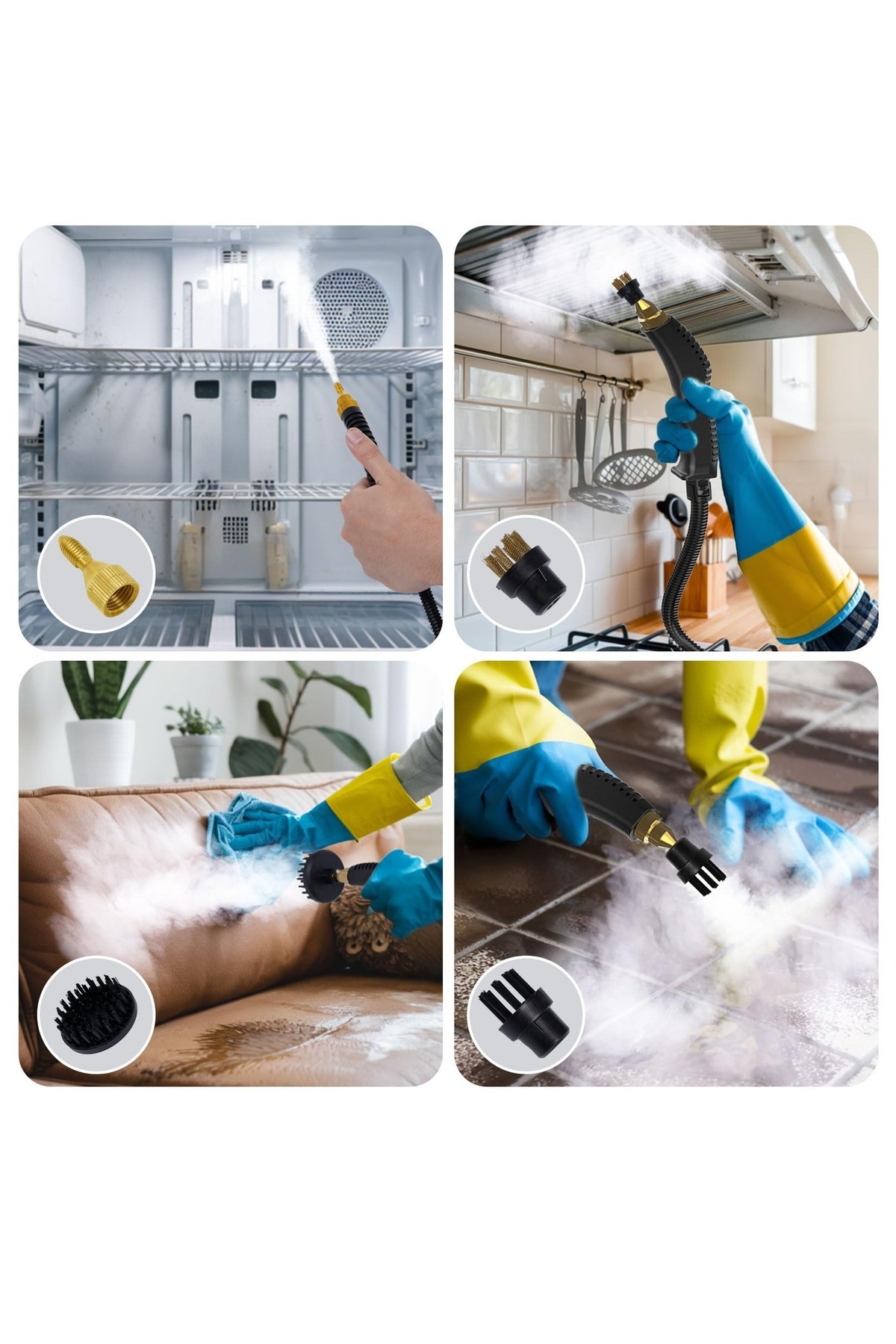 ET-LIFE-Handheld Steam Cleaner, 1600W High Pressure Steamer with 3 Brush Accessory Set 6
