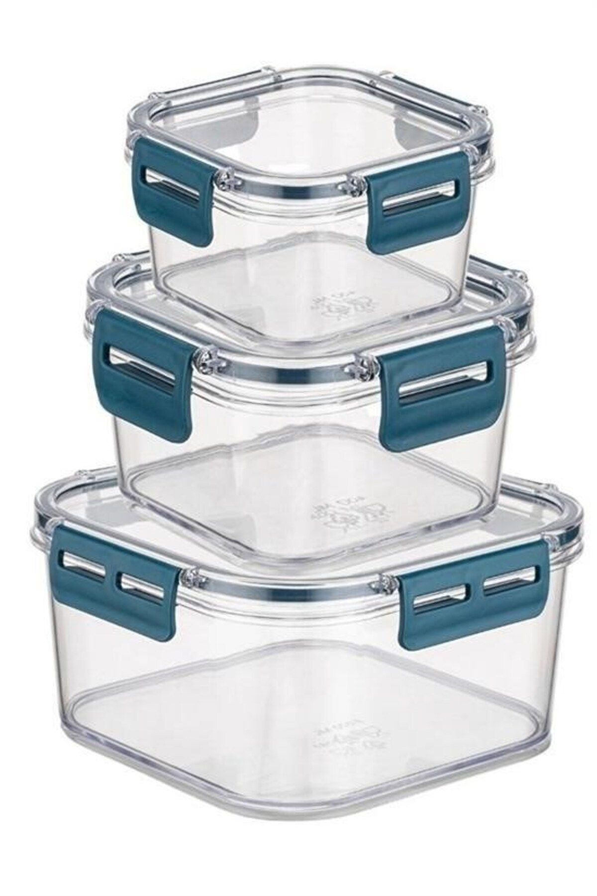 Tahtakale Toptancısı-BUFFER® 3-Piece Practical Silicone Seal Sturdy Stackable Storage Containers with Leak-Proof Lids 5