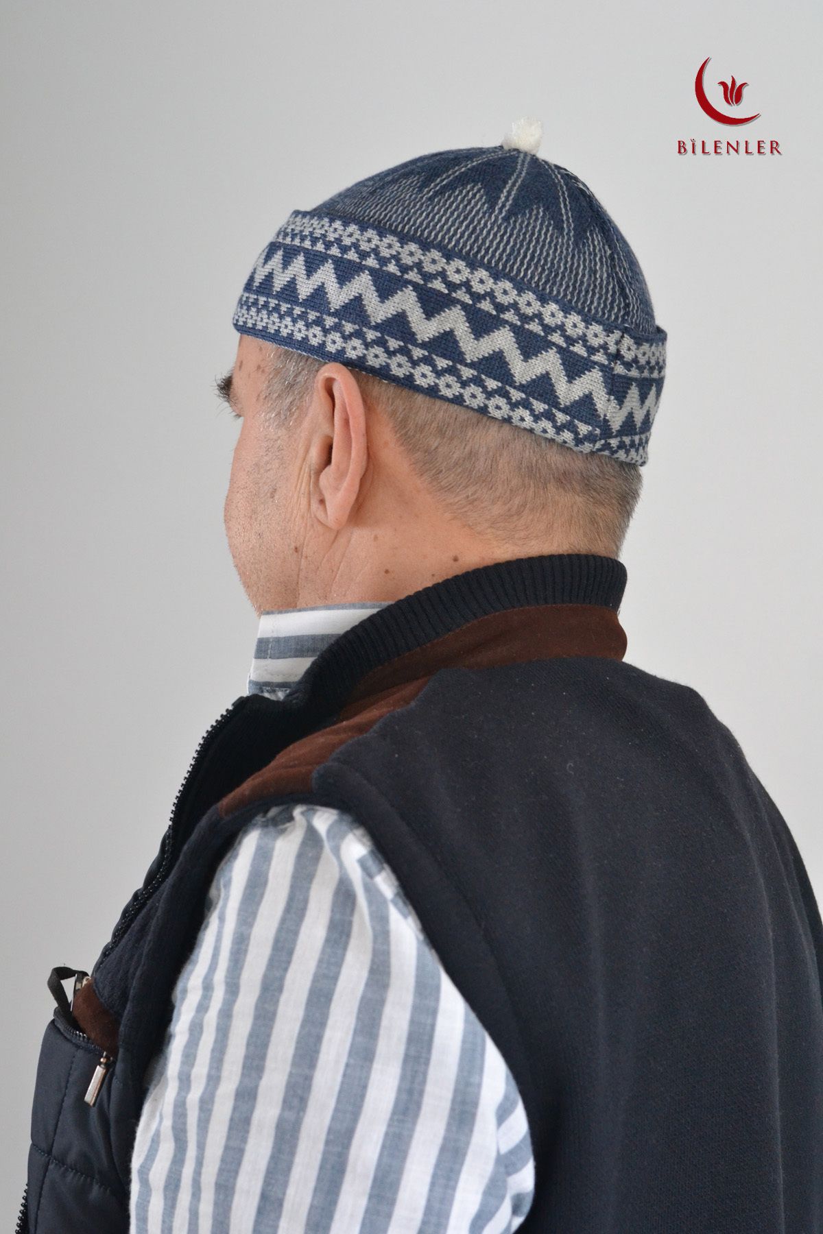 Bilenler Kırçıllı Triko Örme Hacı Takkesi Standart Beden