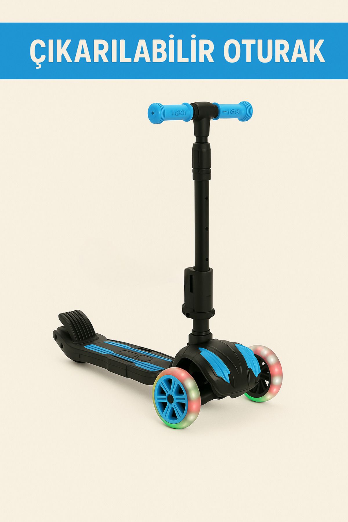 Scooter-Cool Wheels Led Light Scooter with Seat |   3 Wheel Combo Scooter 3-7 Years Old 5