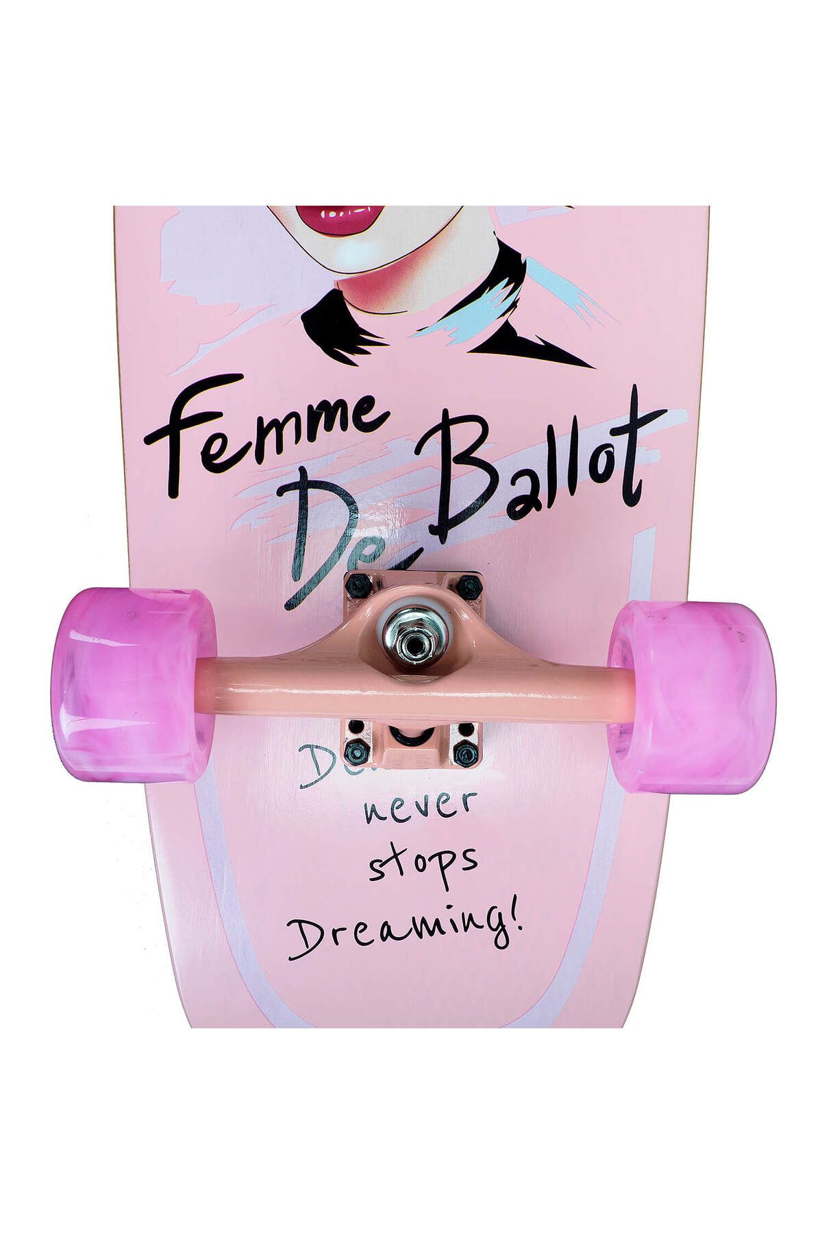 ACTION ONE-Skateboard Femme dublu print 75x23 cm, roti luminoase PU, ABEC-11, cadru aluminiu 5