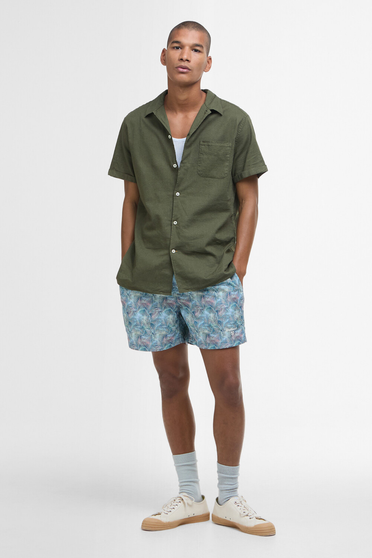 شورت شنا مردانه طرح دار فاق نرمال | باربور Barbour MSW0083-0064 - تصویر 3