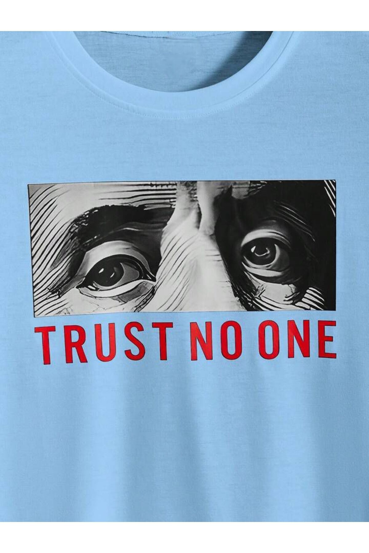 trendgar-Tricou oversize unisex albastru cu imprimeu Trust 2