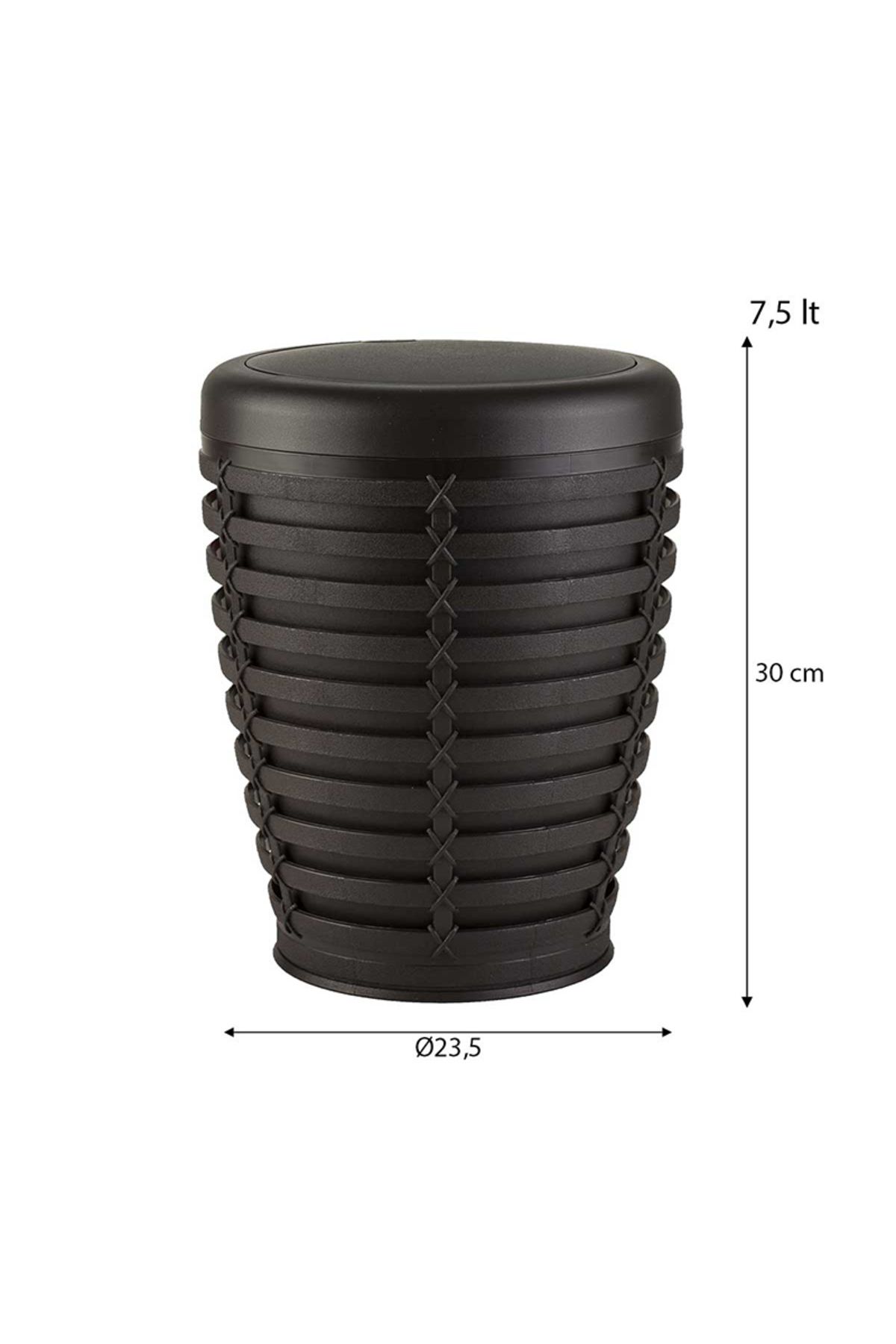 Prima Nova-Coș de gunoi cu palmier colorat cafea de 7,5 litri cu capac pivotant - pentru baie, bucătărie, birou 5
