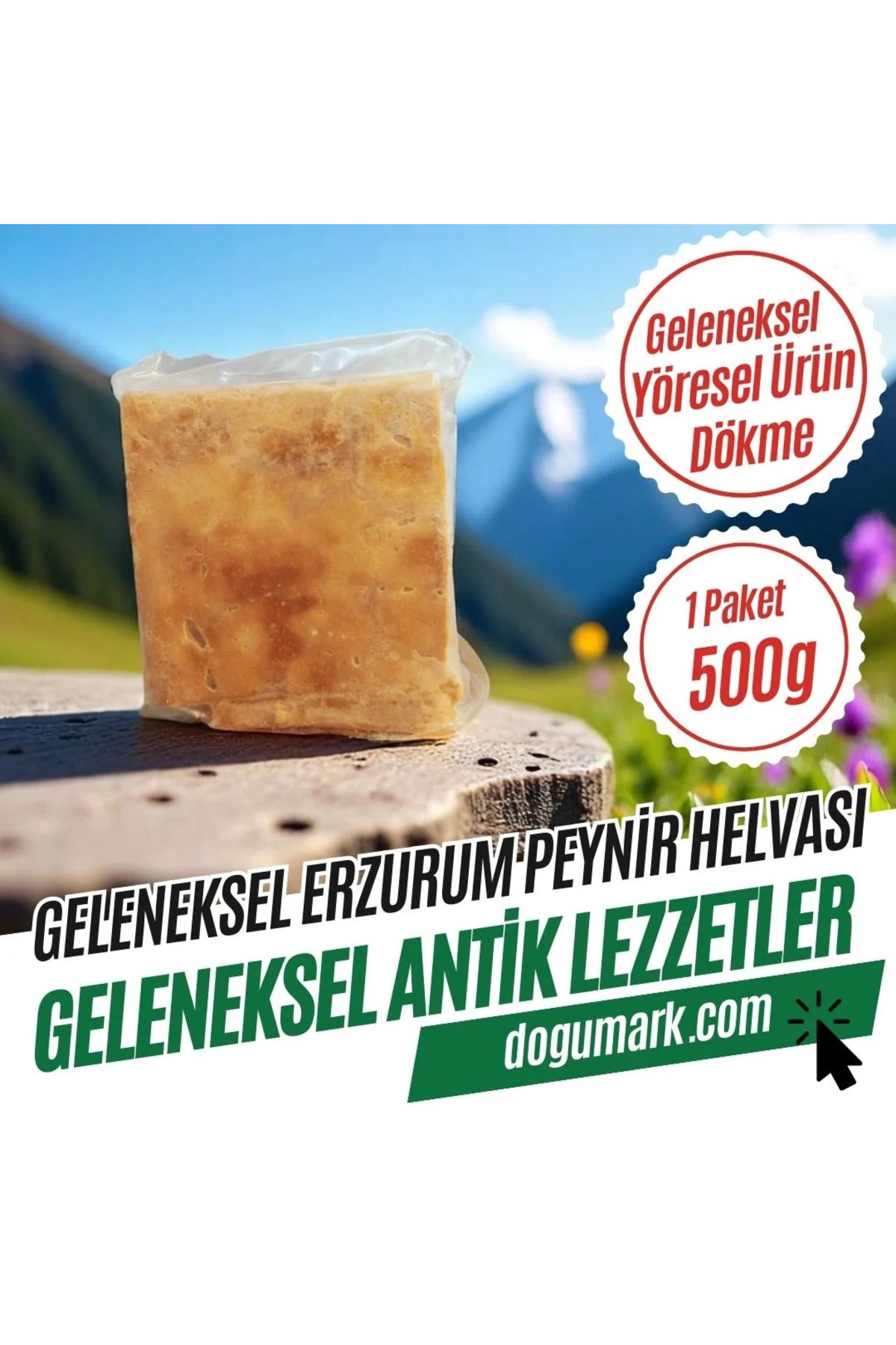 DoğuMark (1 Paket 500g) Geleneksel Erzurum Peynir Helvası (1 Paket 500g) Dökme
