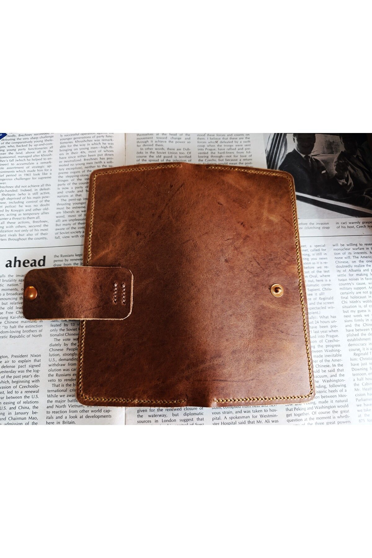 Mahfuz-Crazy Purely Handmade Real Crazy Leather Wallet 12 Cards 2 Banknote Areas (19.4Cm*8.5Cm) Da278 6