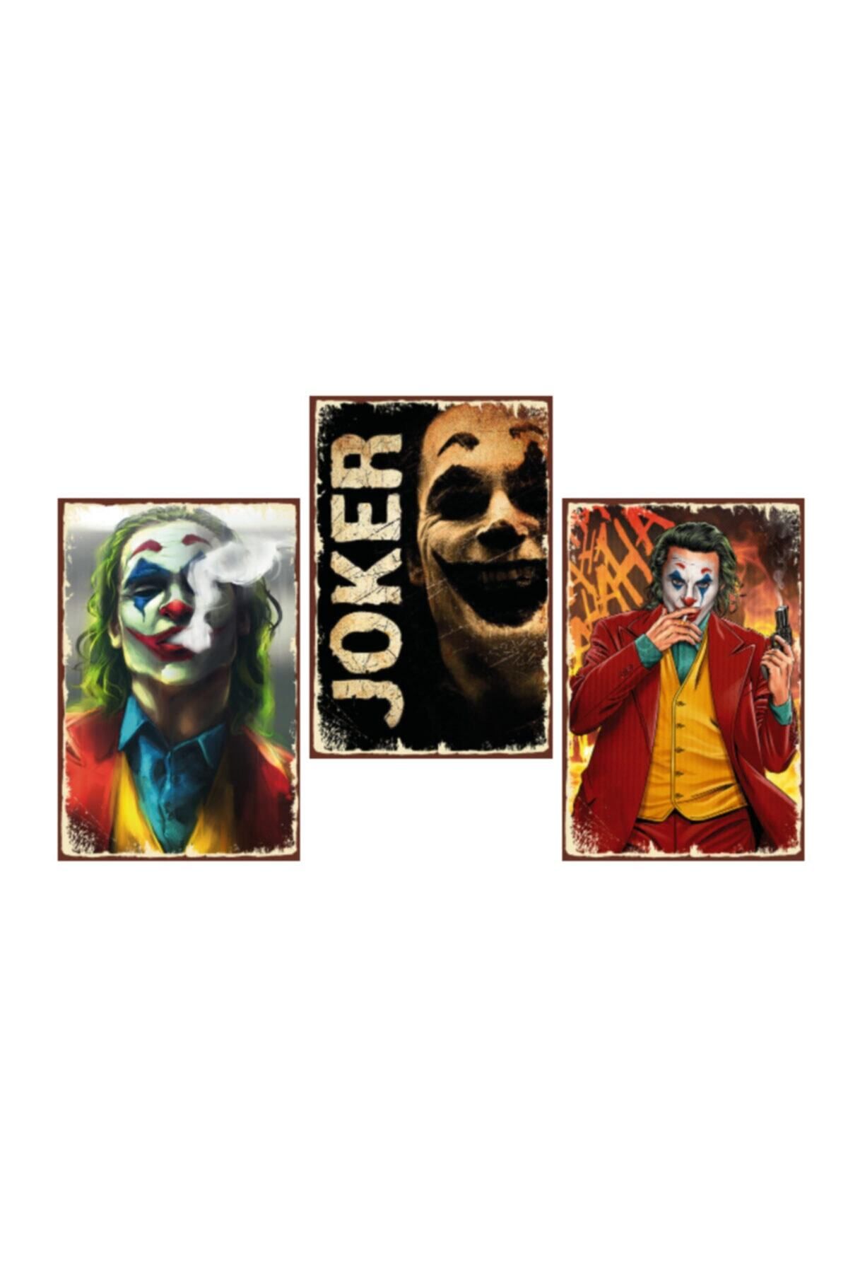 Elioure Renkli Joker ve Hayal Temalı 3'lü Poster Seti, duvarınıza canlılık katın